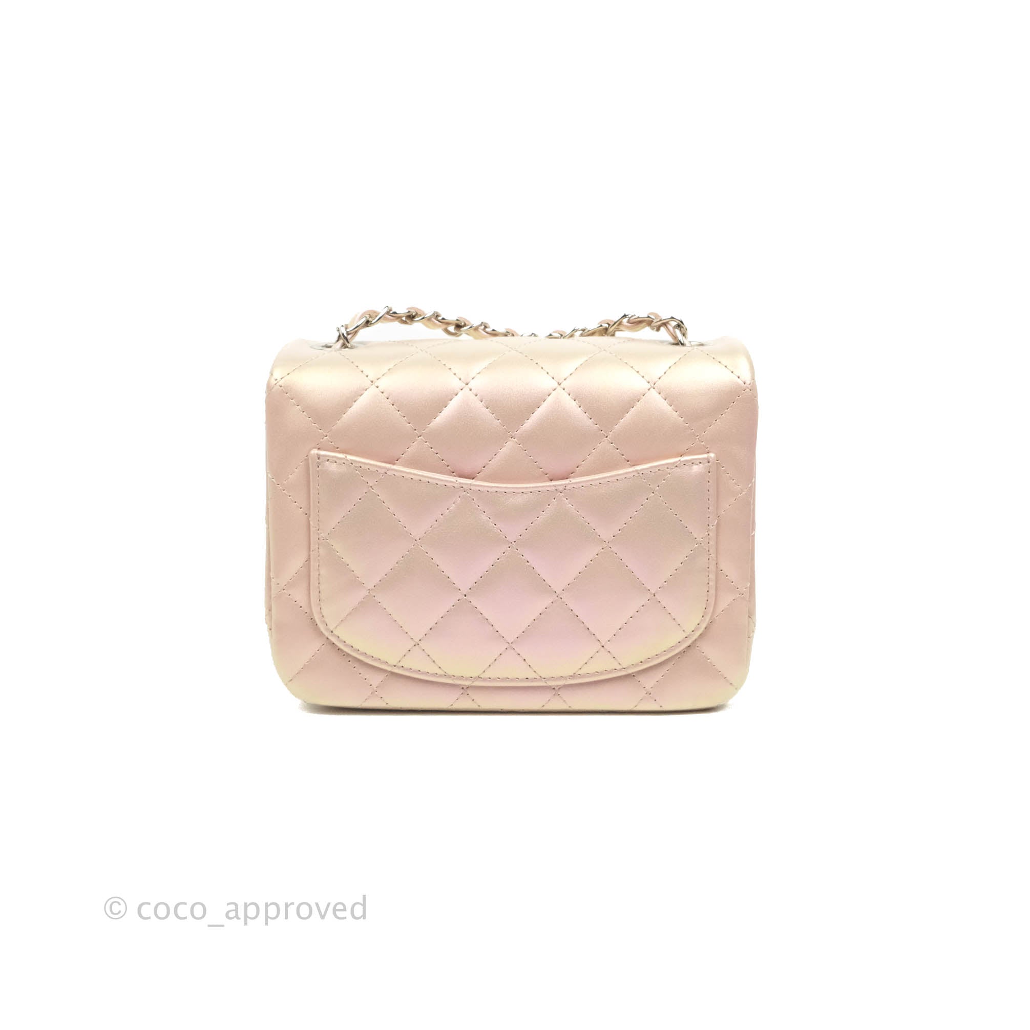 CHANEL Iridescent Caviar Quilted Extra Mini Flap Pink 63606