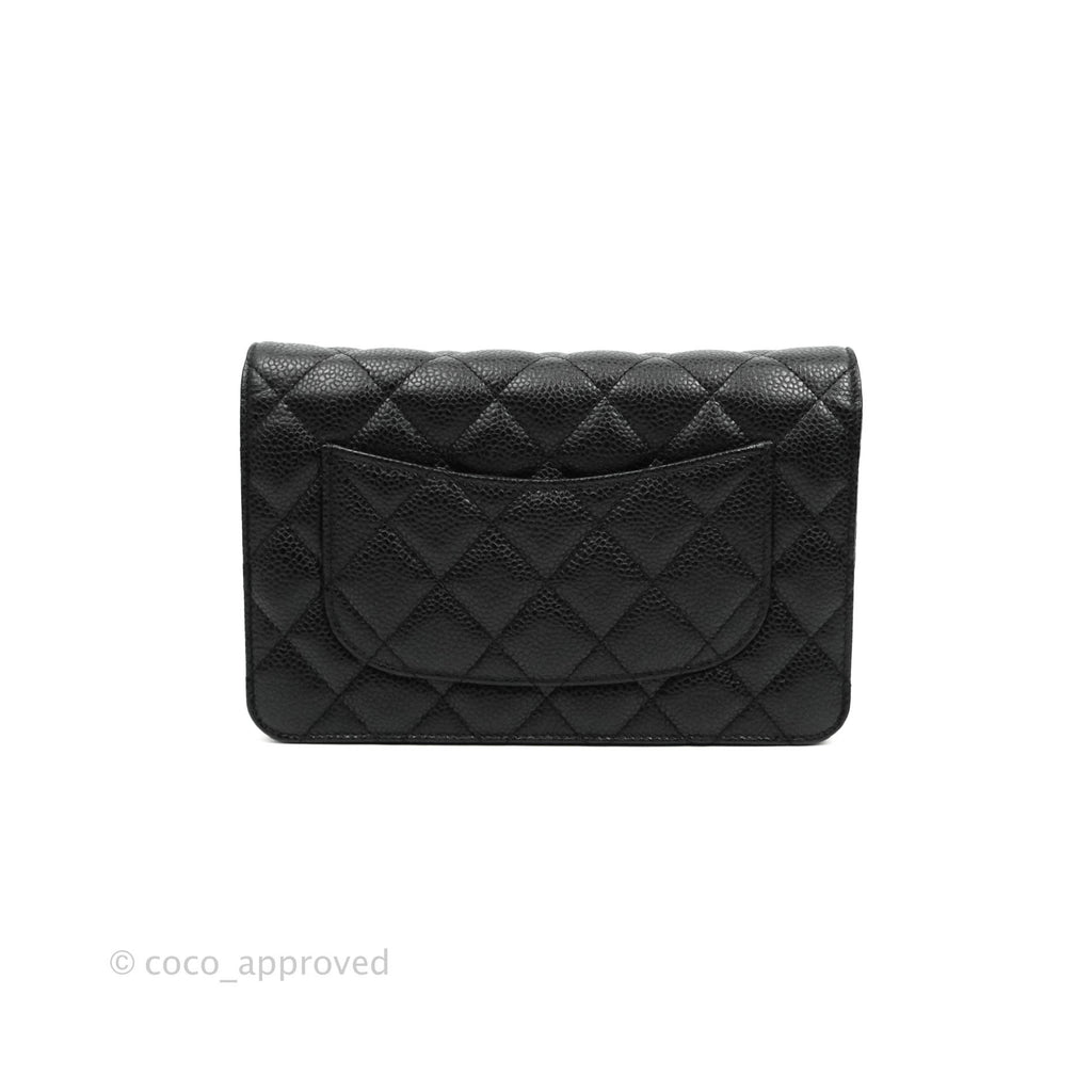 Chanel Quilted Wallet on Chain WOC Black Caviar Gold Hardware