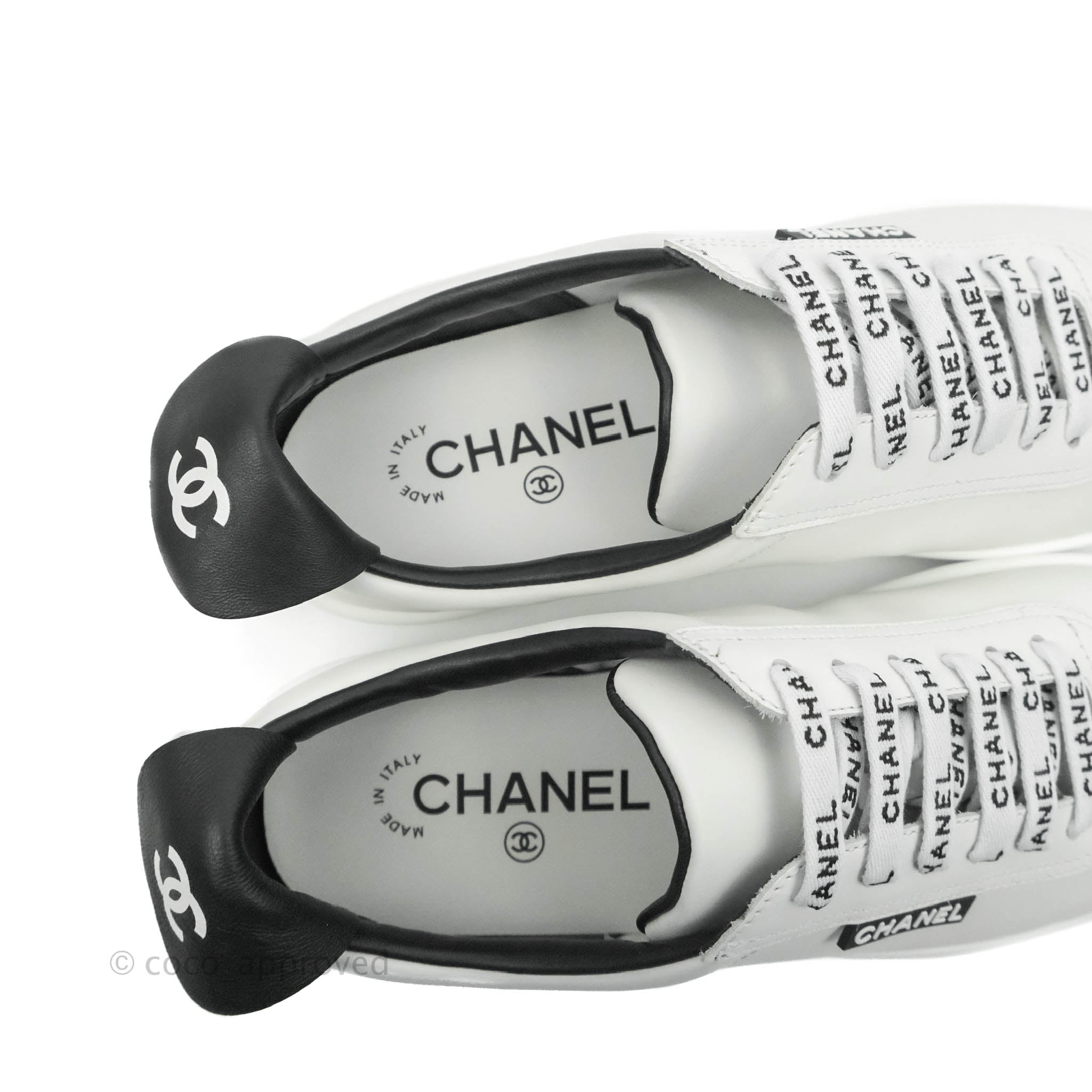 Auth Chanel CC Logo Large Knit Cashmere Black & White Scarf