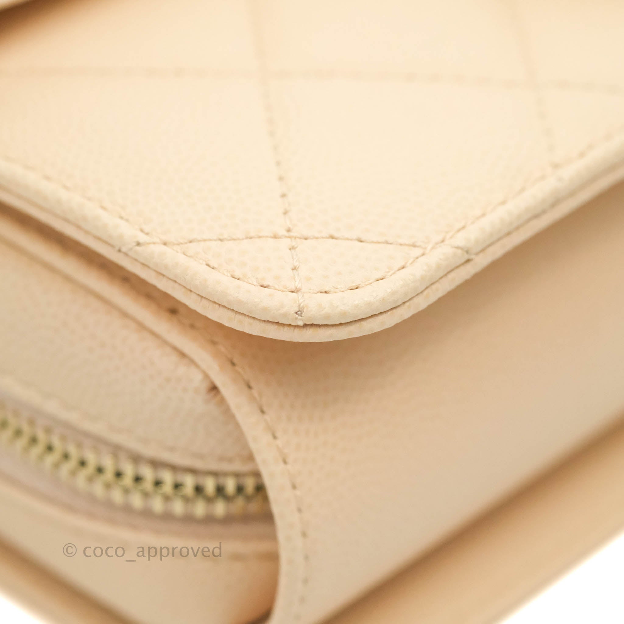 Chanel Quilted Small Like The Wallet Flap Light Beige Caviar Light Gol –  Coco Approved Studio