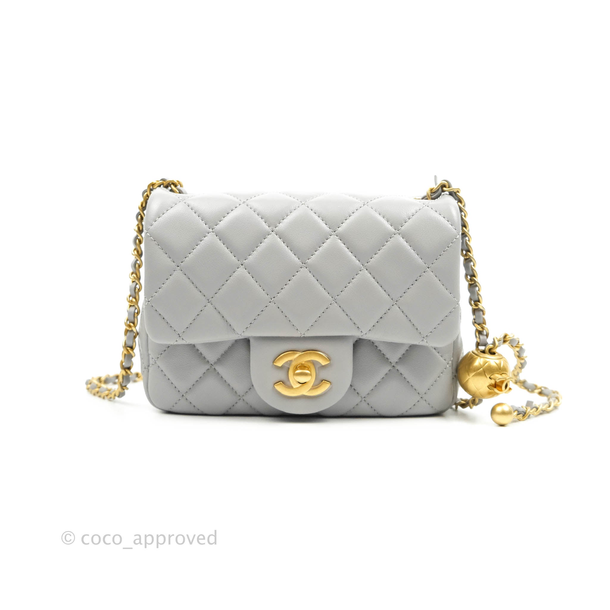 Chanel Mini Square Pearl Crush Quilted Blue Lambskin Aged Gold Hardwar – Coco  Approved Studio