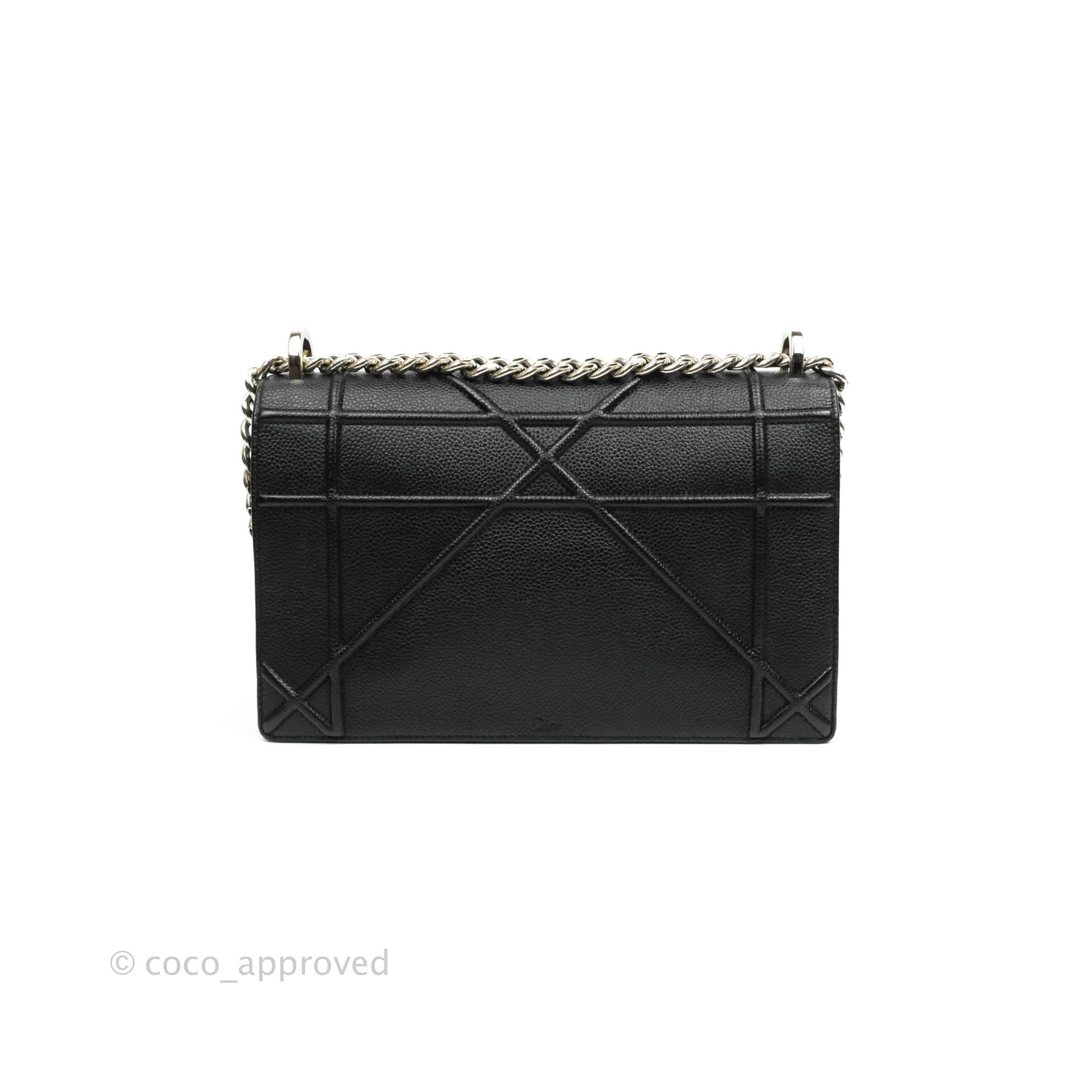 CHRISTIAN DIOR Lambskin Medium Diorama Flap Bag Black 1242556
