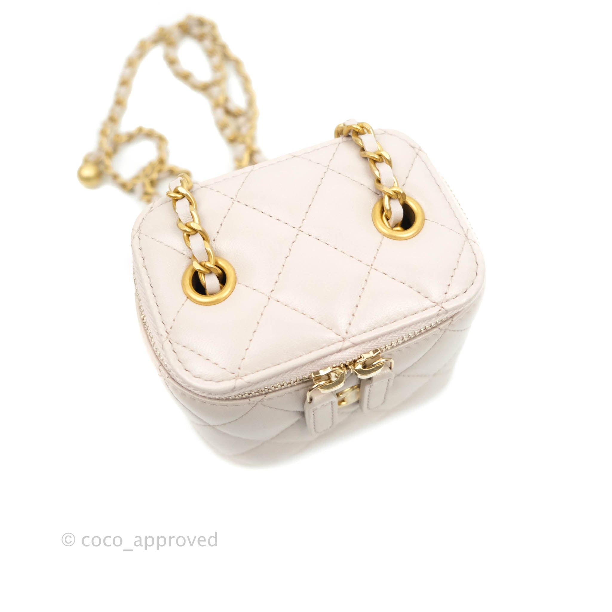 Chanel Classic Mini Pearl Crush Vanity With Chain Lilac Pink