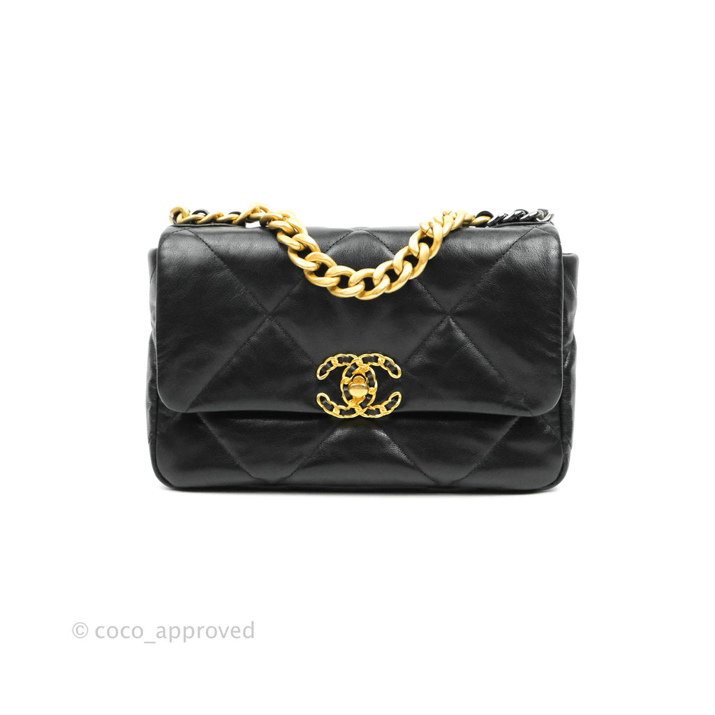 Chanel 19 Small Black Goatskin Mixed Hardware