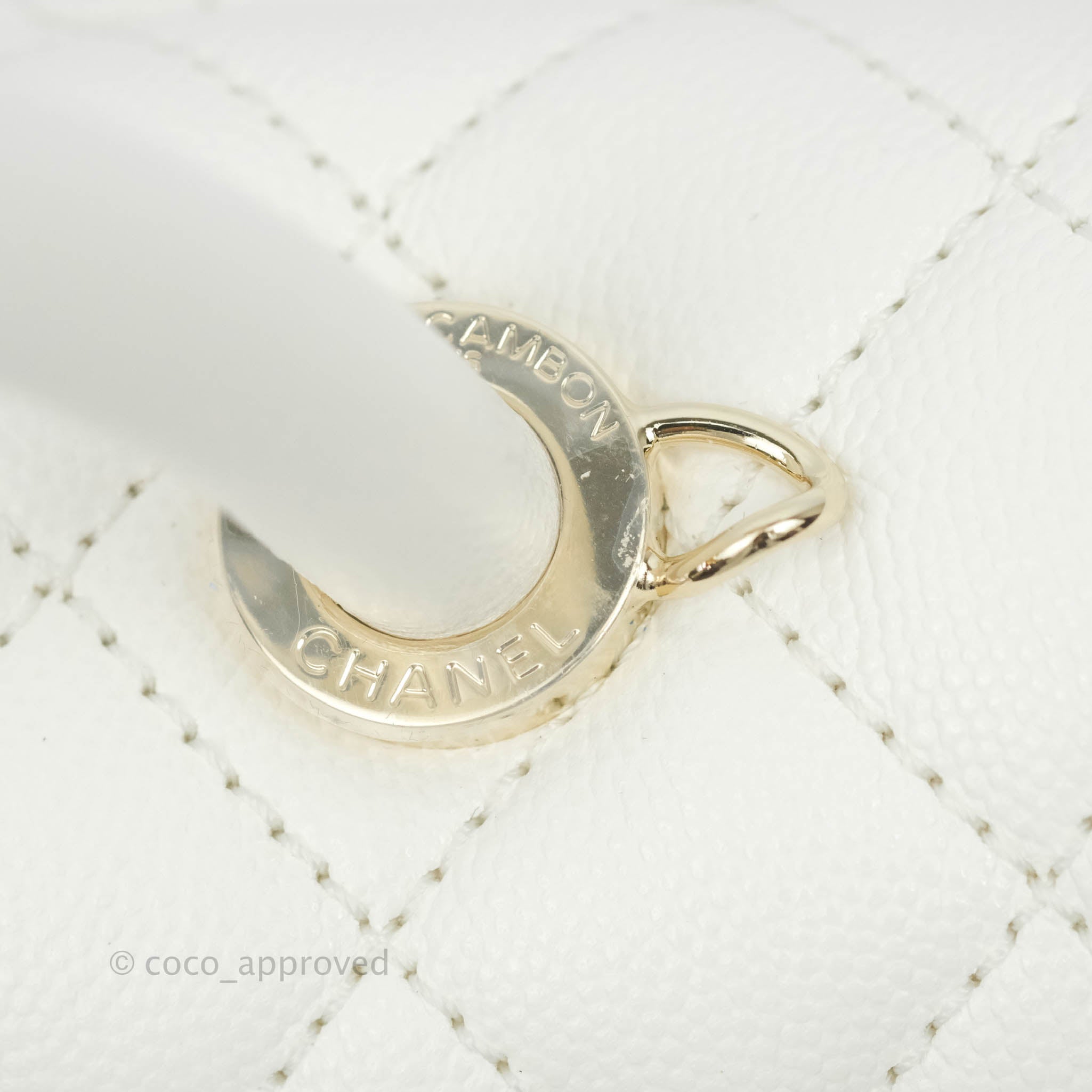 Chanel Mini (Small) Coco Handle Quilted White Caviar Gold Hardware – Coco  Approved Studio