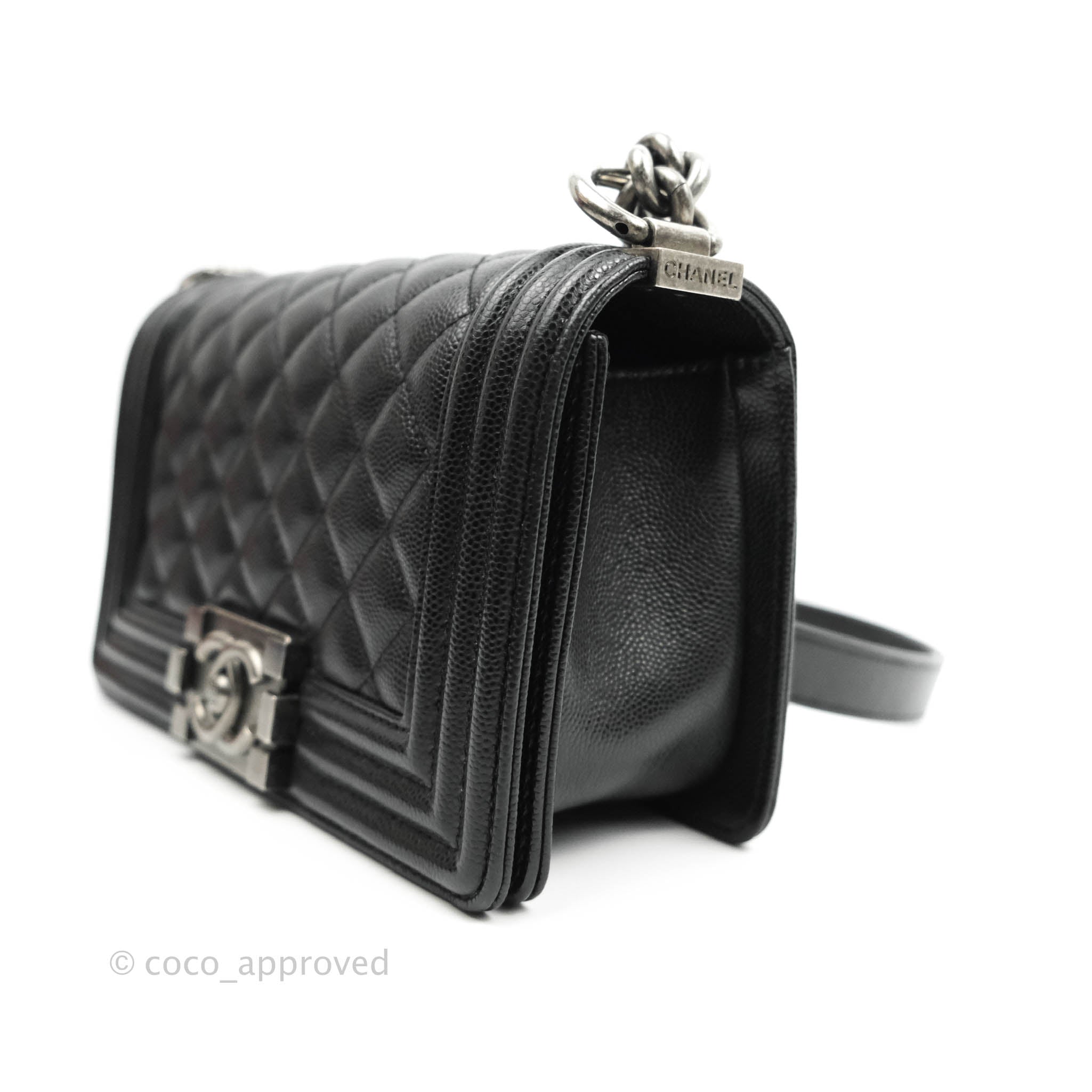 Chanel New Medium Le Boy Bag Black Lambskin Ruthenium Hardware Luxury Bags   Wallets on Carousell
