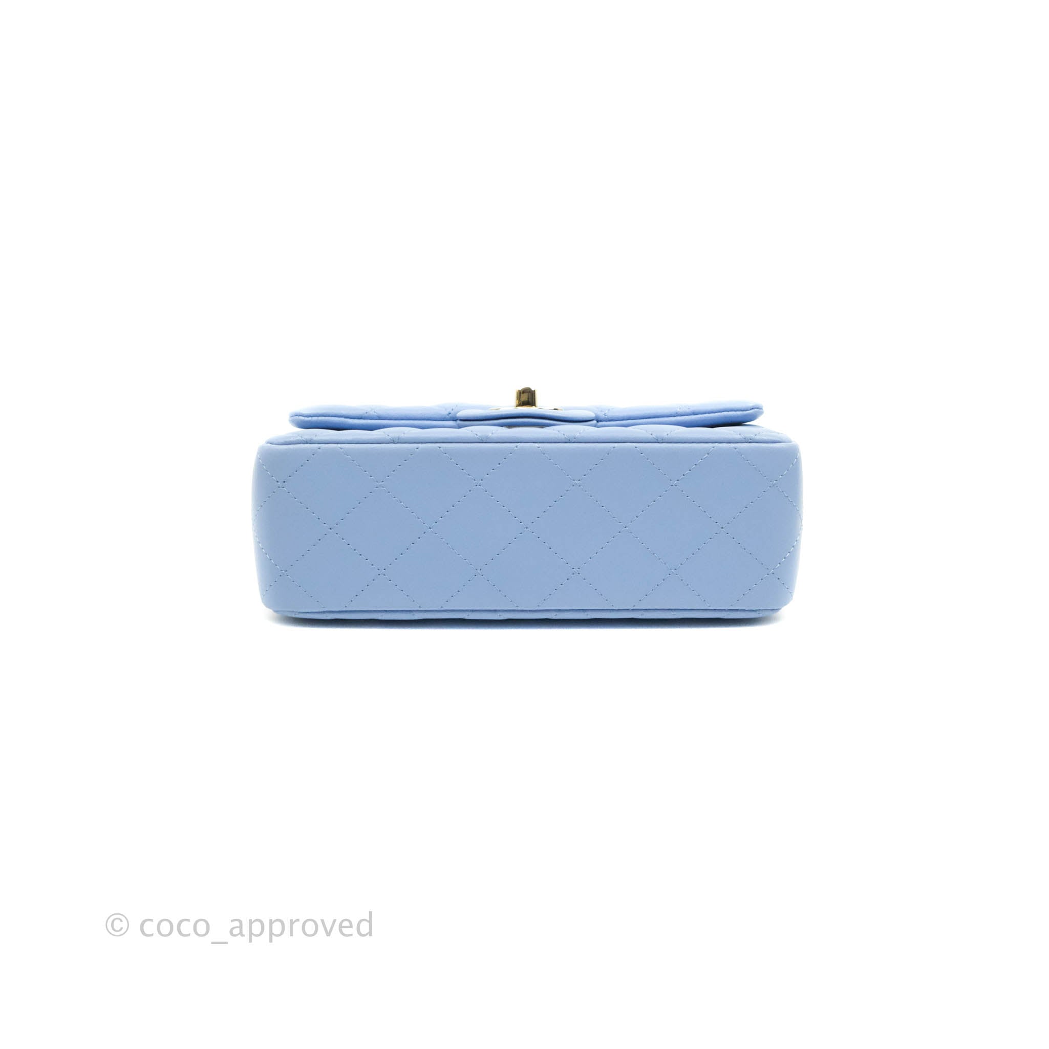 Chanel Classic Mini Rectangular Flap Blue Sky Lambskin Gold