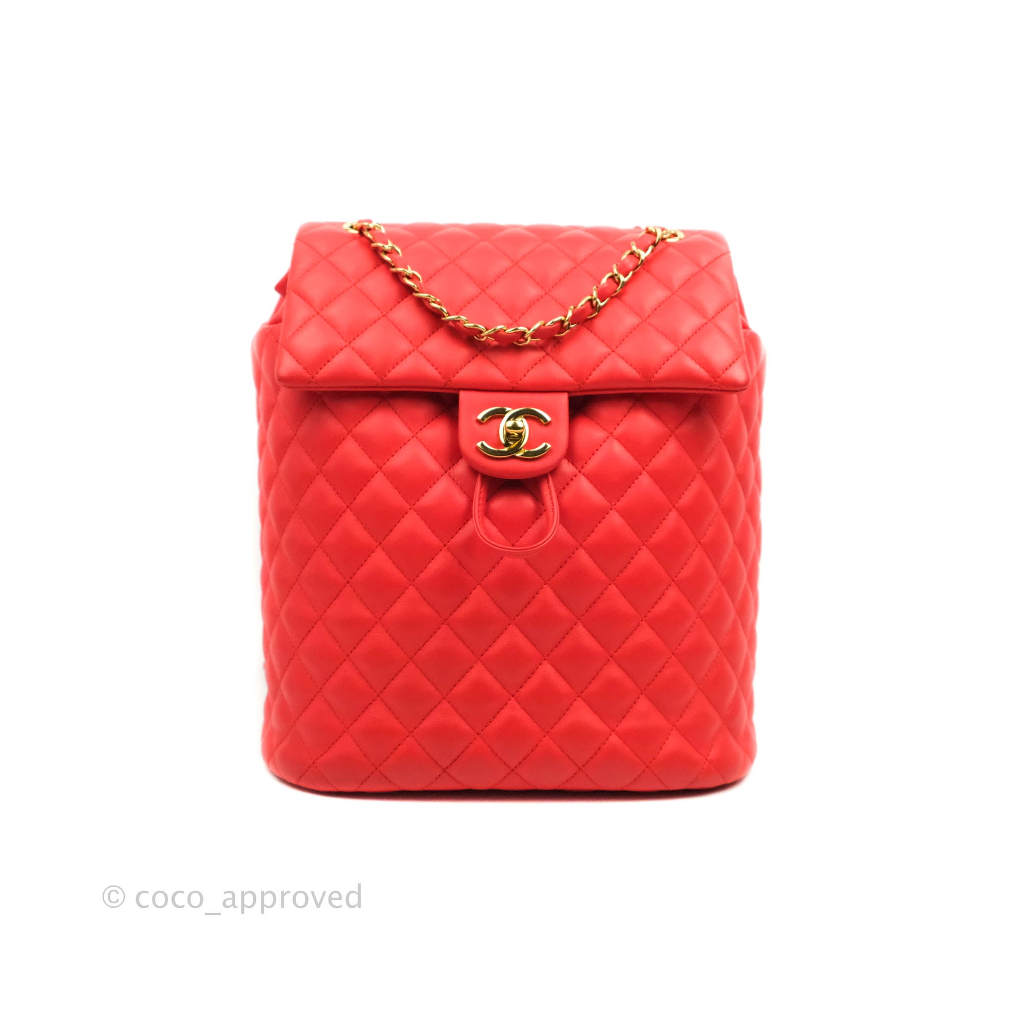 Chanel Quilted Urban Spirit Backpack Red Calfskin Gold Hardware