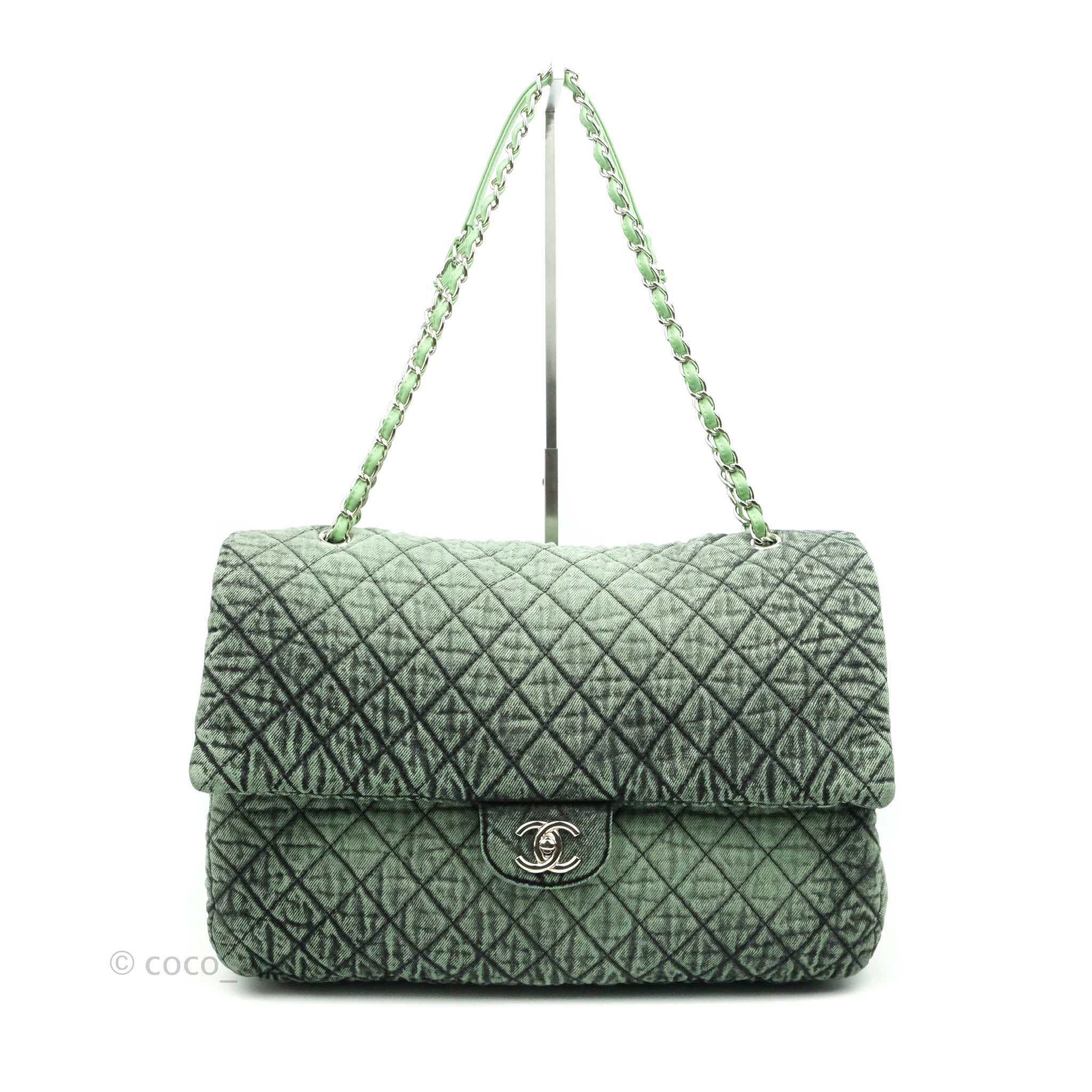 Chanel Green Quilted Lambskin Mini Classic Flap Bag ○ Labellov