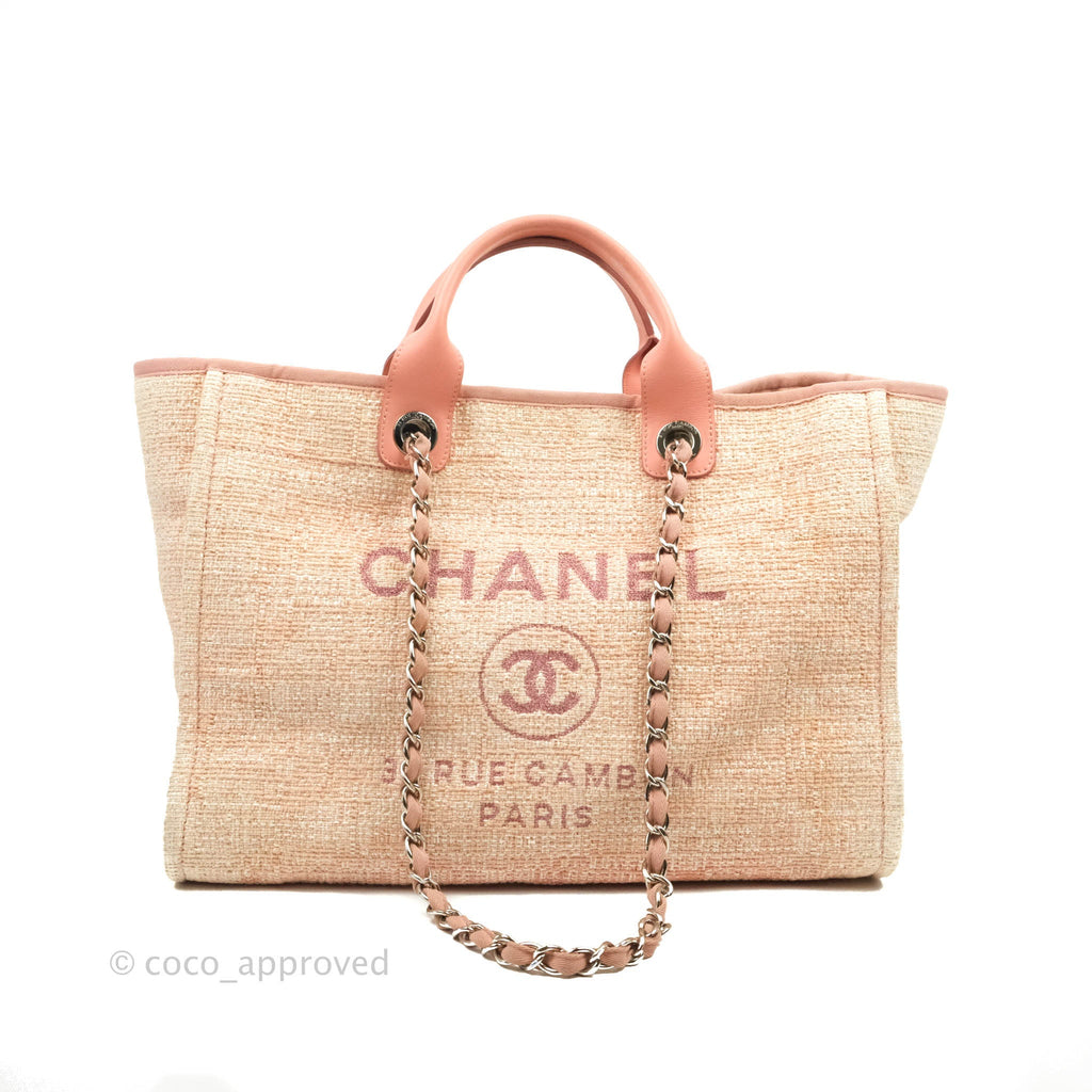 Chanel Large Deauville Pink Tweed
