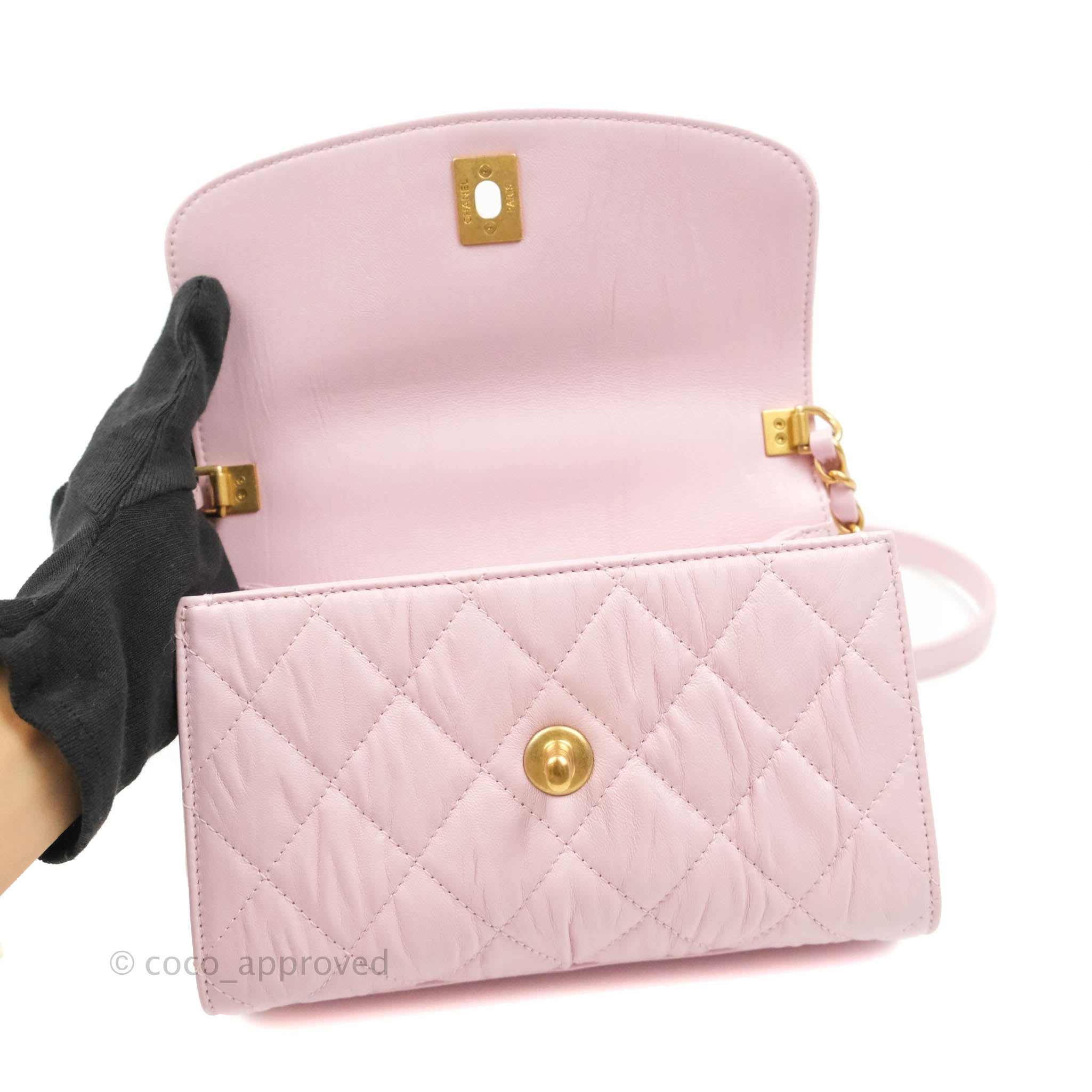 chanel pink mini flap bag