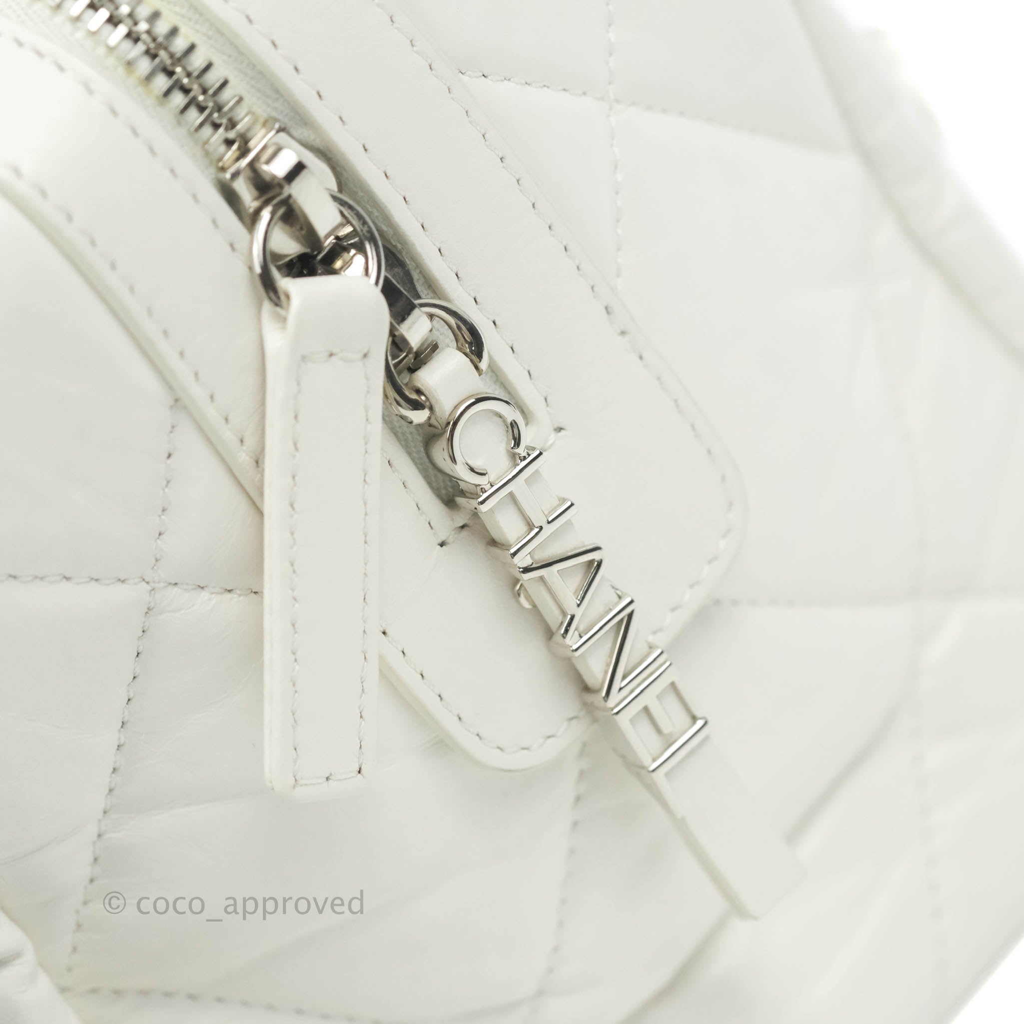 Chanel Calfskin Small Bowling Bag White Silver Hardware – Coco Approved  Studio