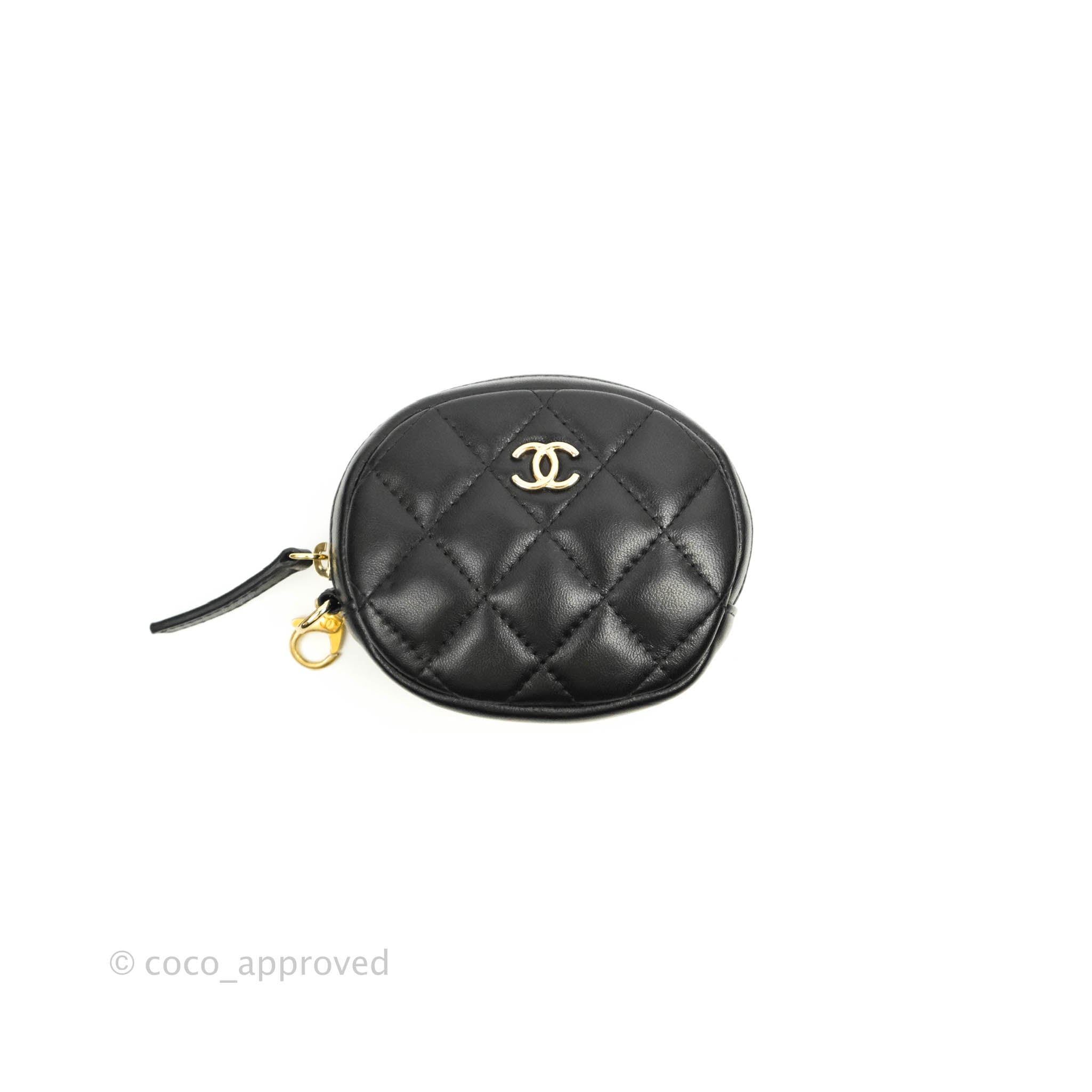 Chanel 19 Wallet On Chain WOC Houndstooth Beige Black Tweed Gold