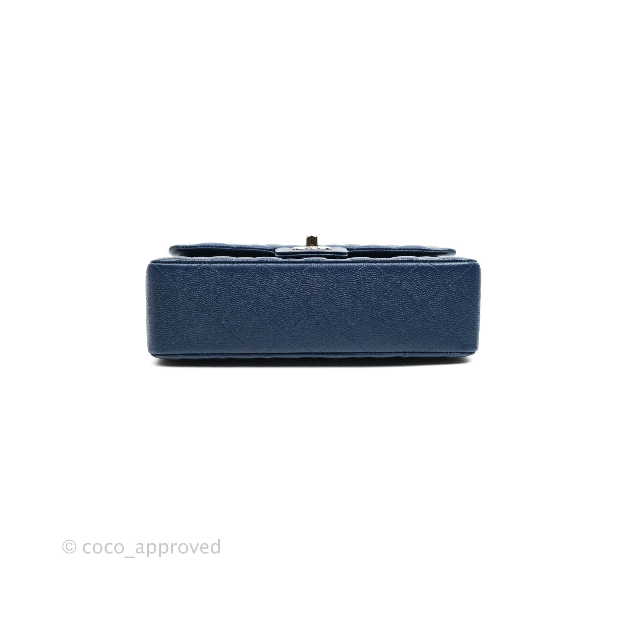 Chanel Classic Small S/M Flap Dark Blue Caviar Silver Hardware 17B – Coco  Approved Studio