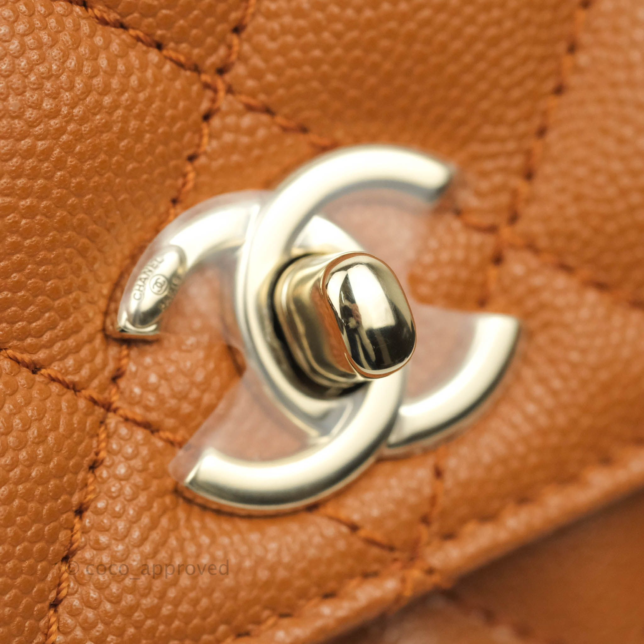 Chanel Small (Mini) Coco Handle Quilted Caramel Brown Caviar Gold Hard –  Coco Approved Studio