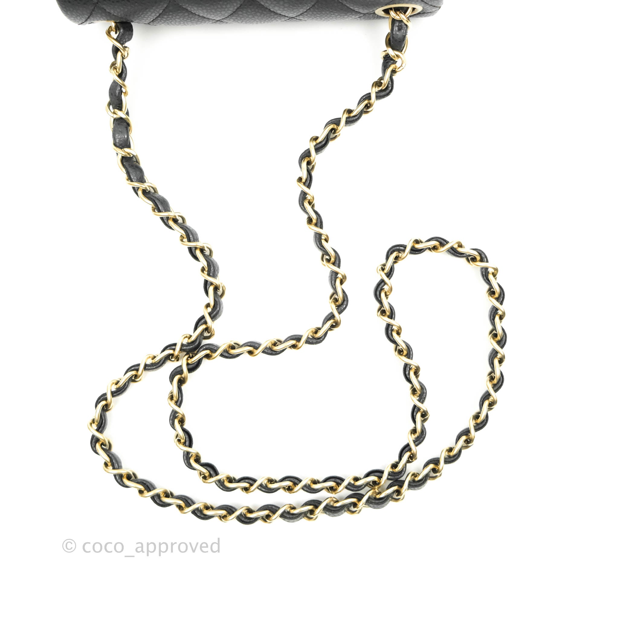 NEW Chanel Mini Square Black Classic Caviar Medallion Gold Chain