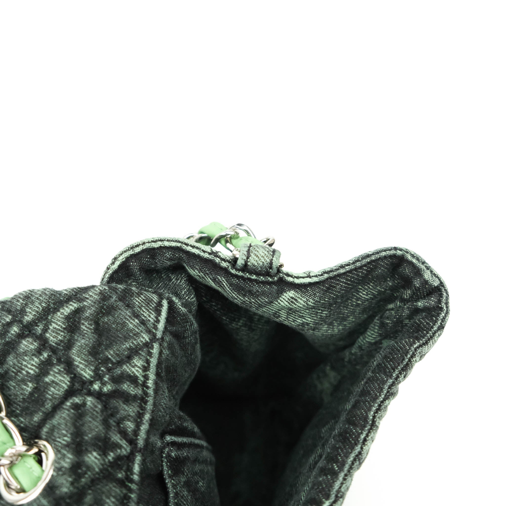 Chanel Small XXL Denimpression Flap Bag Aged Green Denim Silver Hardwa –  Coco Approved Studio