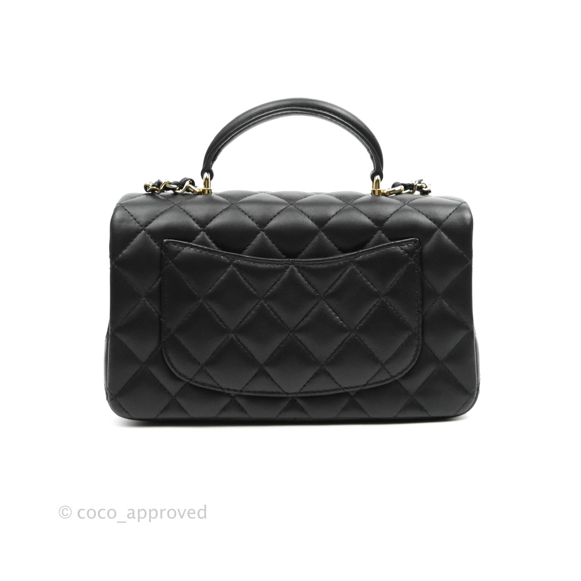 Chanel A92236 Flap Bag With Top Handle Lambskin & Gold-Tone Metal