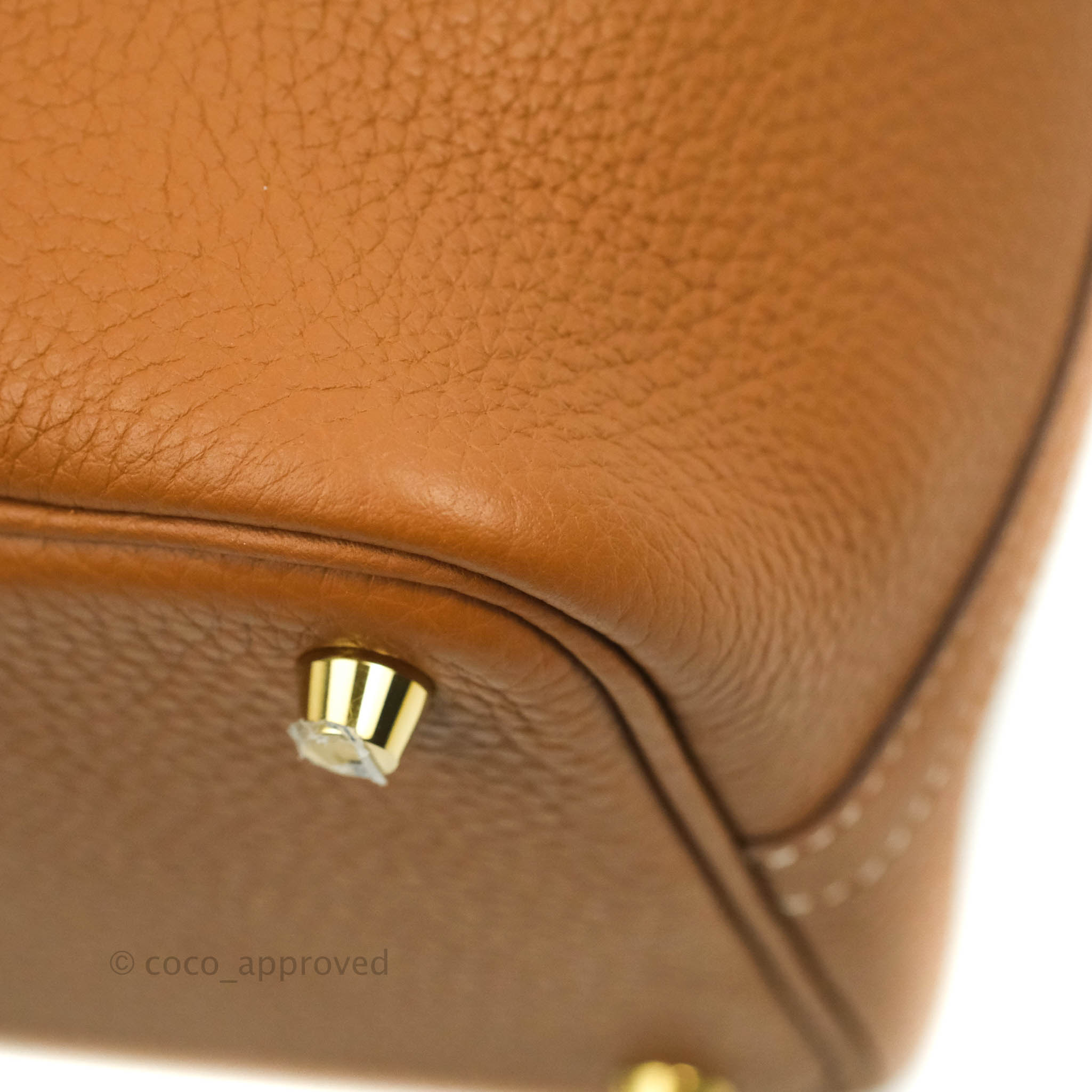 Hermes　Picotin Lock bag PM　Biscuit　Clemence leather　Gold hardware