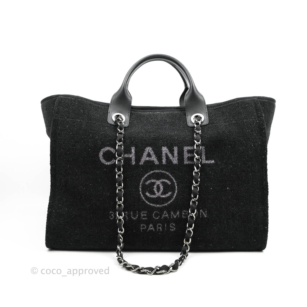 Chanel Large Deauville Black Glitter Lurex