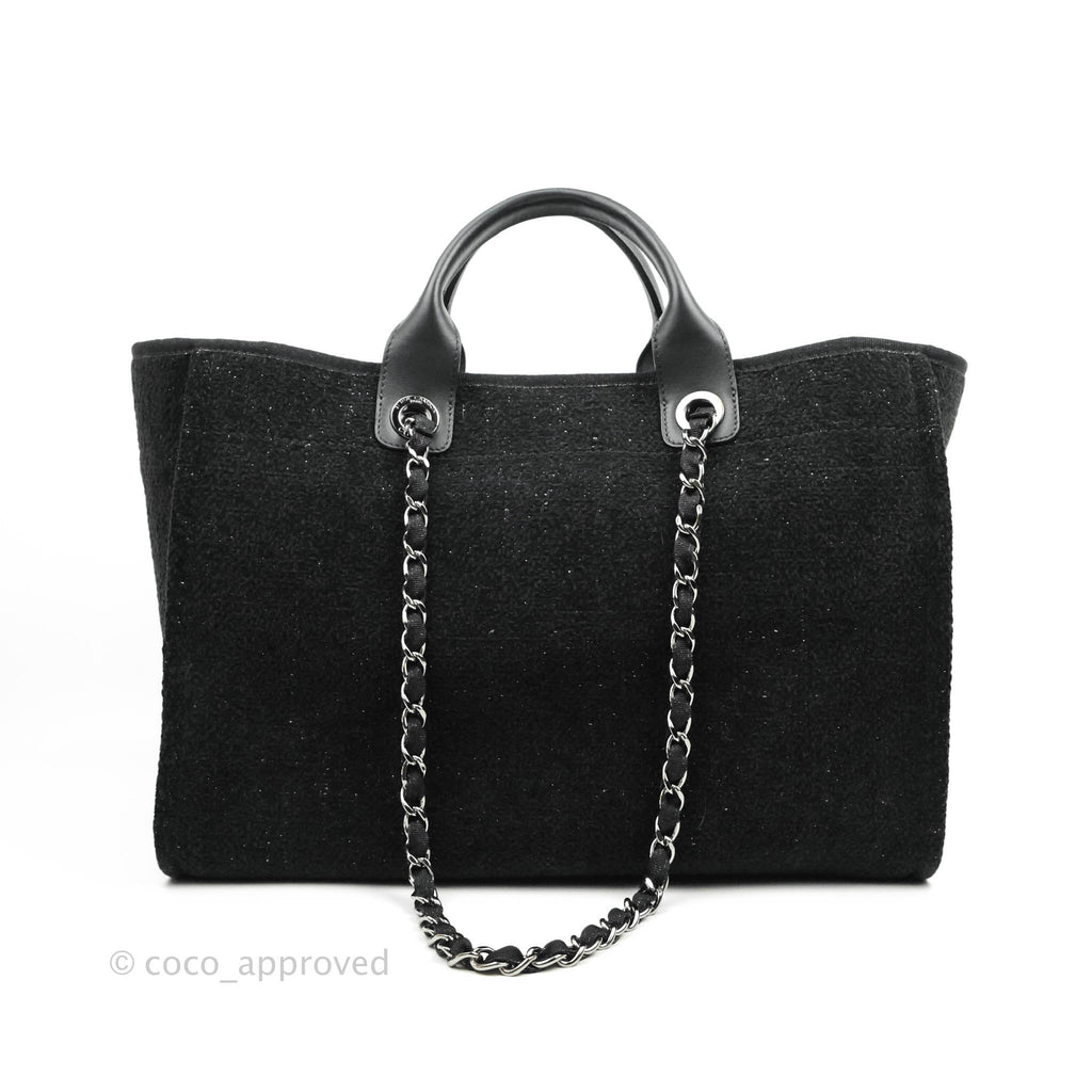 Chanel Large Deauville Black Glitter Lurex