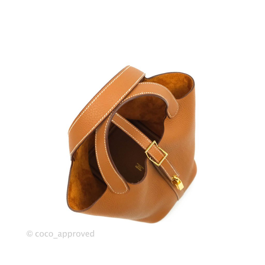 Hermes Picotin Lock bag PM Black Clemence leather Gold hardware
