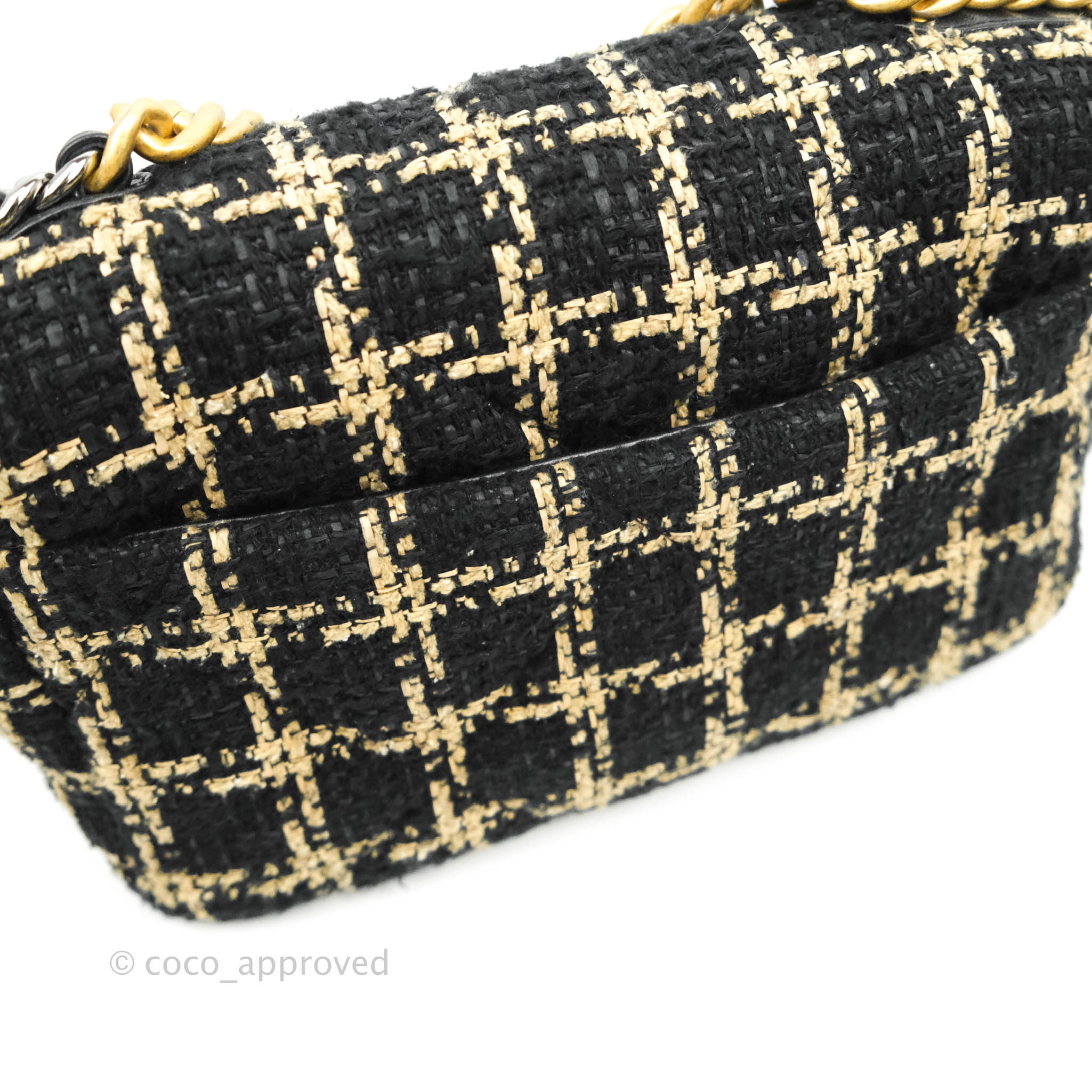 Chanel 19 Small Tweed Black Beige Mixed Hardware – Coco Approved Studio