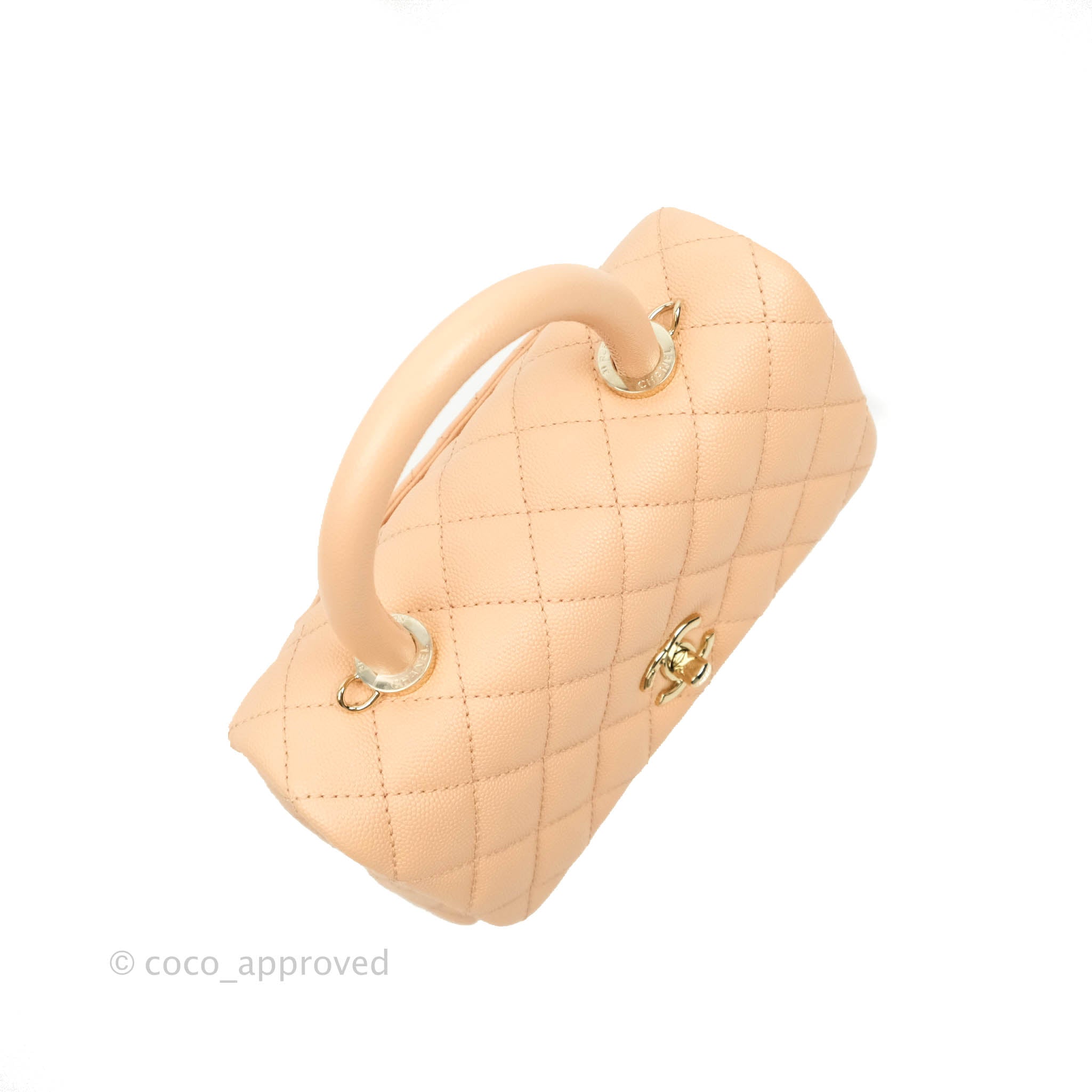 Chanel Mini Coco Handle Light Beige Pink Caviar Gold Hardware – Coco  Approved Studio