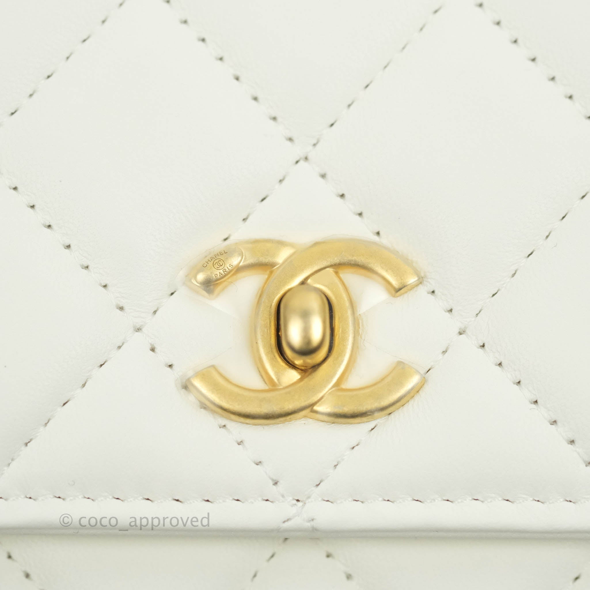 Chanel Quilted Pearl Crush Wallet on Chain WOC Pink Lambskin Aged Gold –  Coco Approved Studio