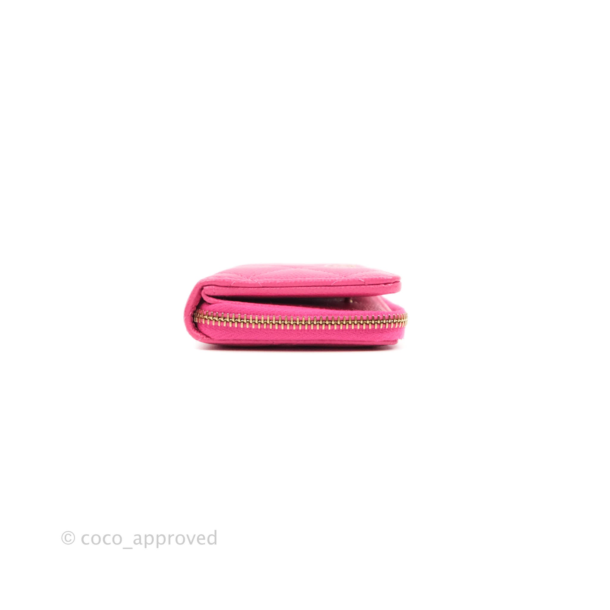 CHANEL 22C Pink Caviar Zip Coin Purse/ Card Holder *New - Timeless