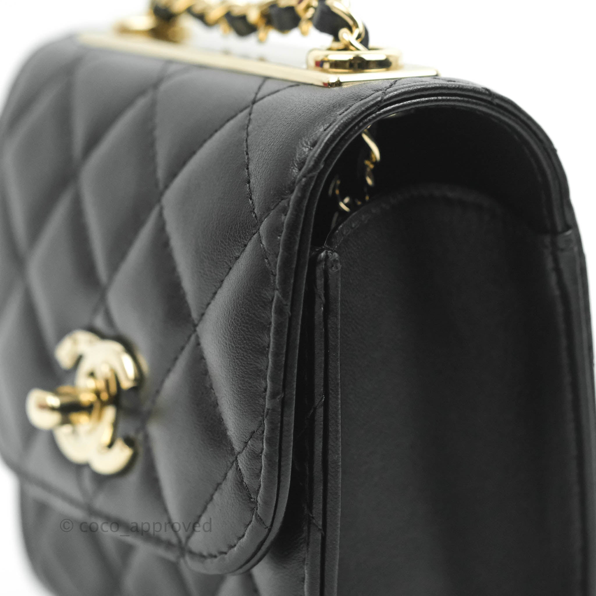 chanel black and gold handbag womens