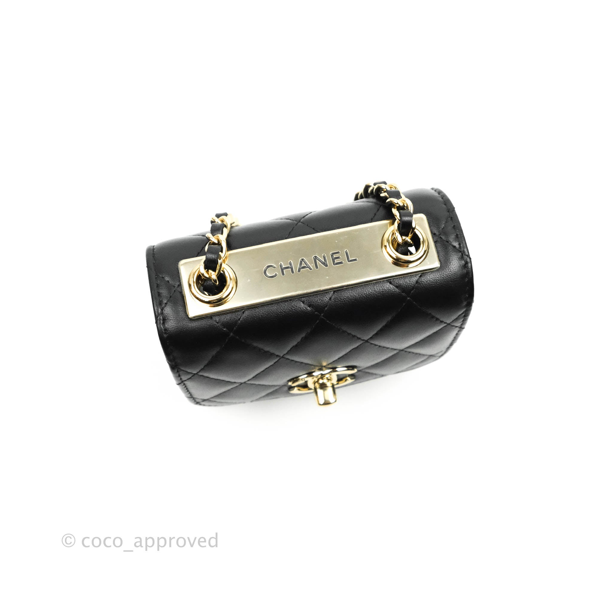 CHANEL Metallic Lambskin Quilted Mini Trendy CC Clutch With Chain
