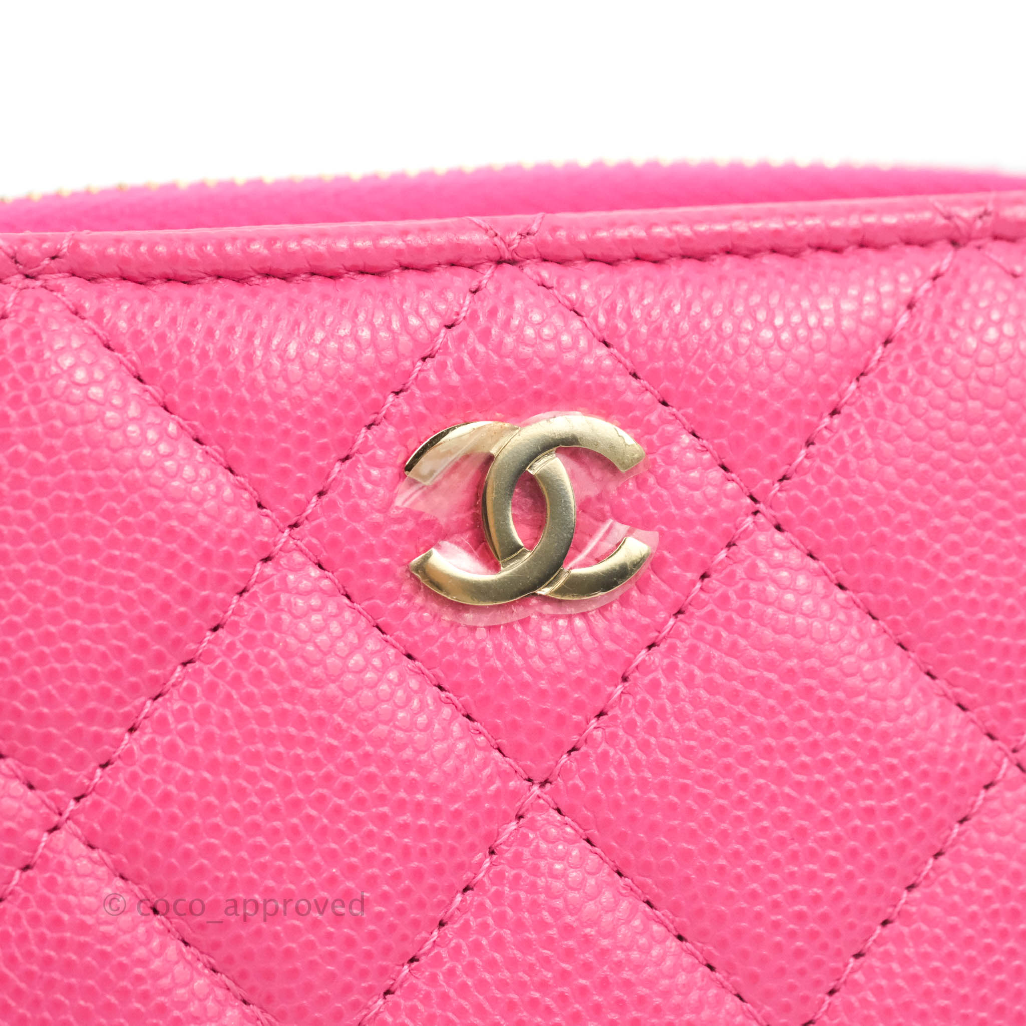 Chanel Caviar Quilted Zip Coin Purse Pink - LVLENKA Luxury Consignment