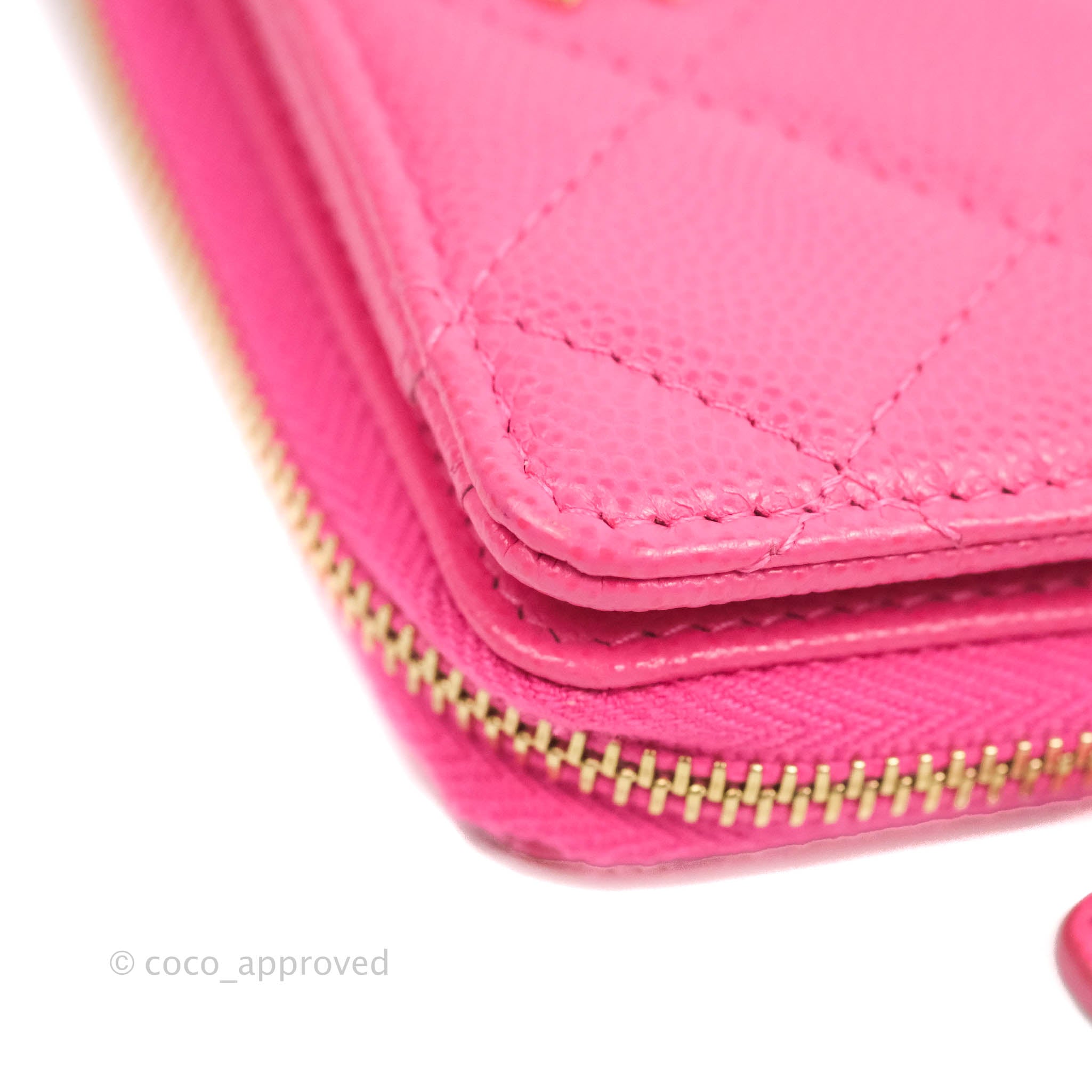 CHANEL, Bags, Auth Chanel 22c Rare Light Pink Caviar Zipped Card Holder  Coin Purse Bnib