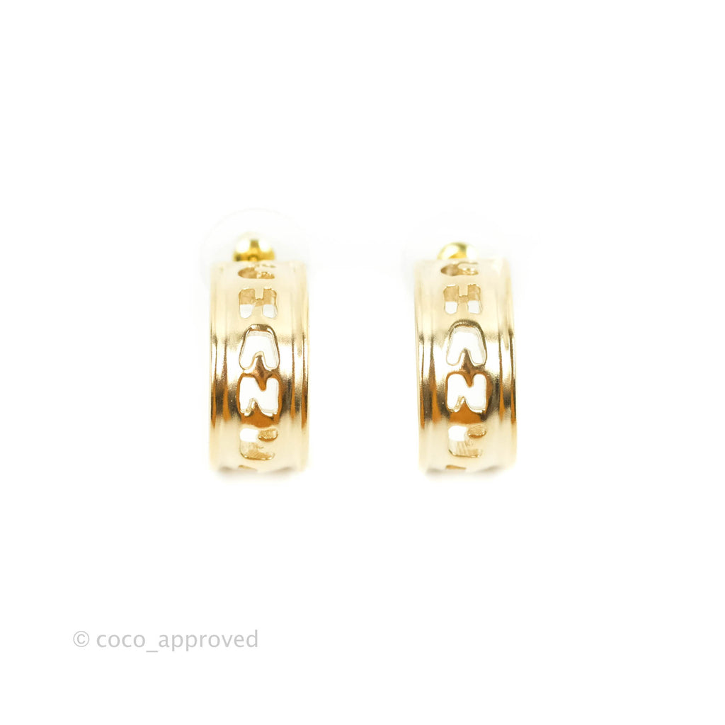 Chanel Hoop Earrings Gold Hardware 21K