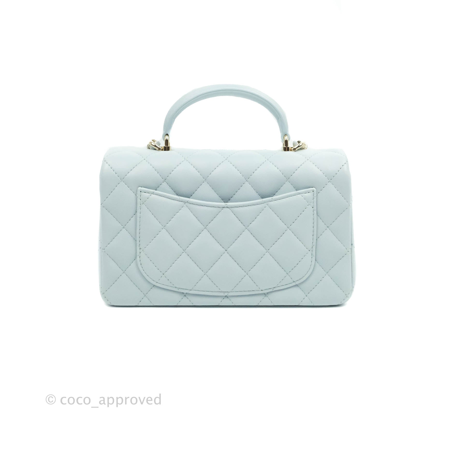 Chanel Lambskin Clutch Flap Bag - Sky Blue, Brand New In Box