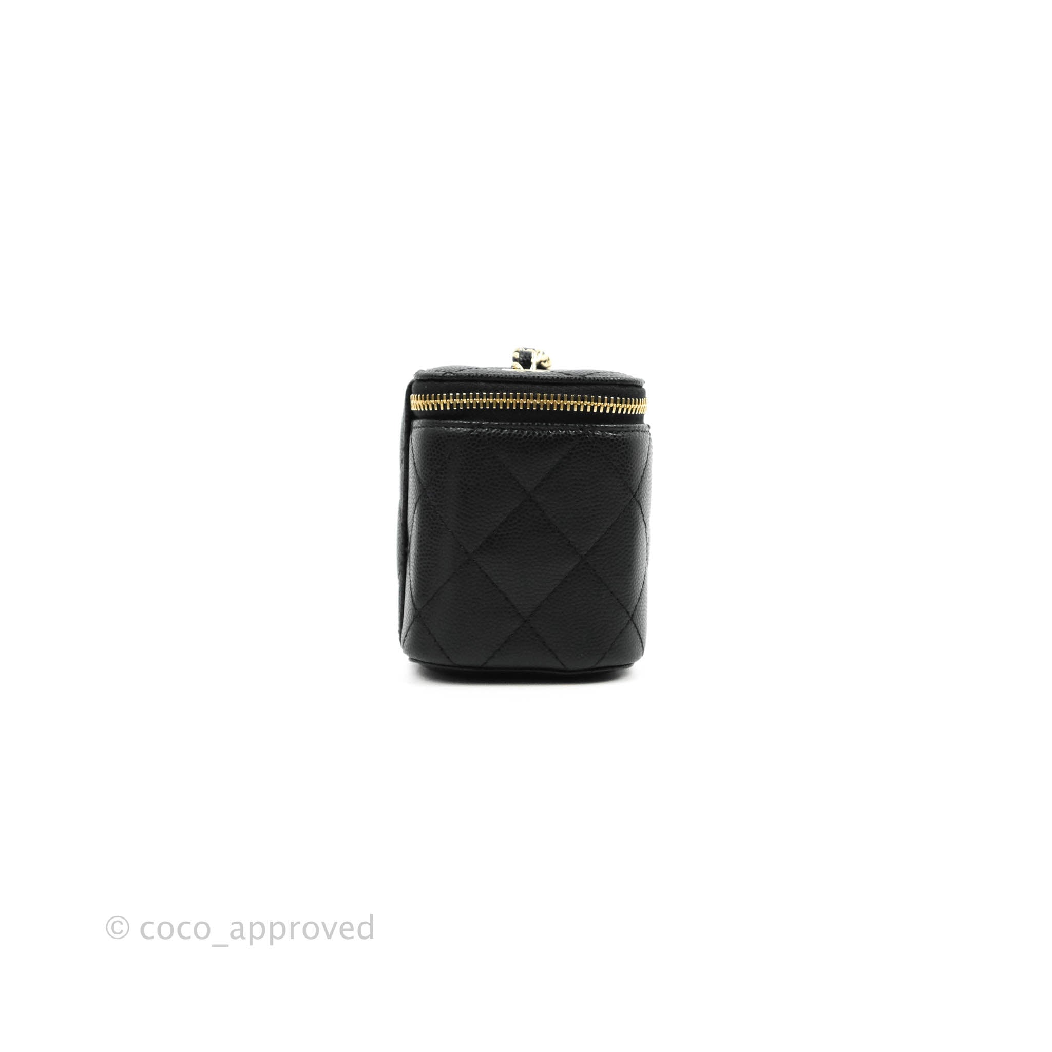 Chanel Small Classic Vanity Case Black Caviar Light Gold Hardware – Madison  Avenue Couture