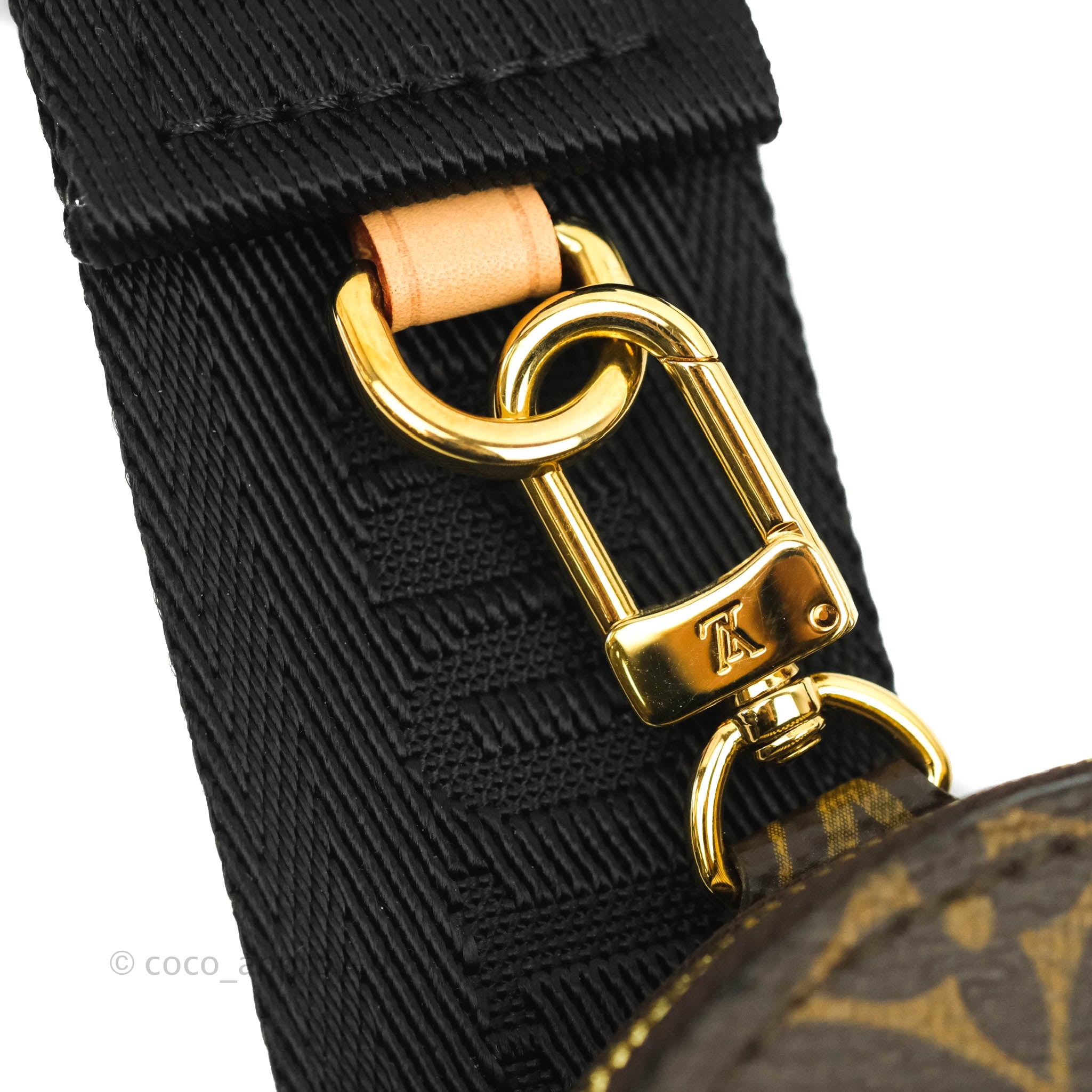 Louis Vuitton Black Jacquard Strap with Monogram Canvas Round