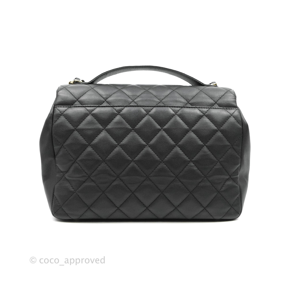 Chanel Quilted Large Business Affinity Flap Black Caviar Gold Hardware