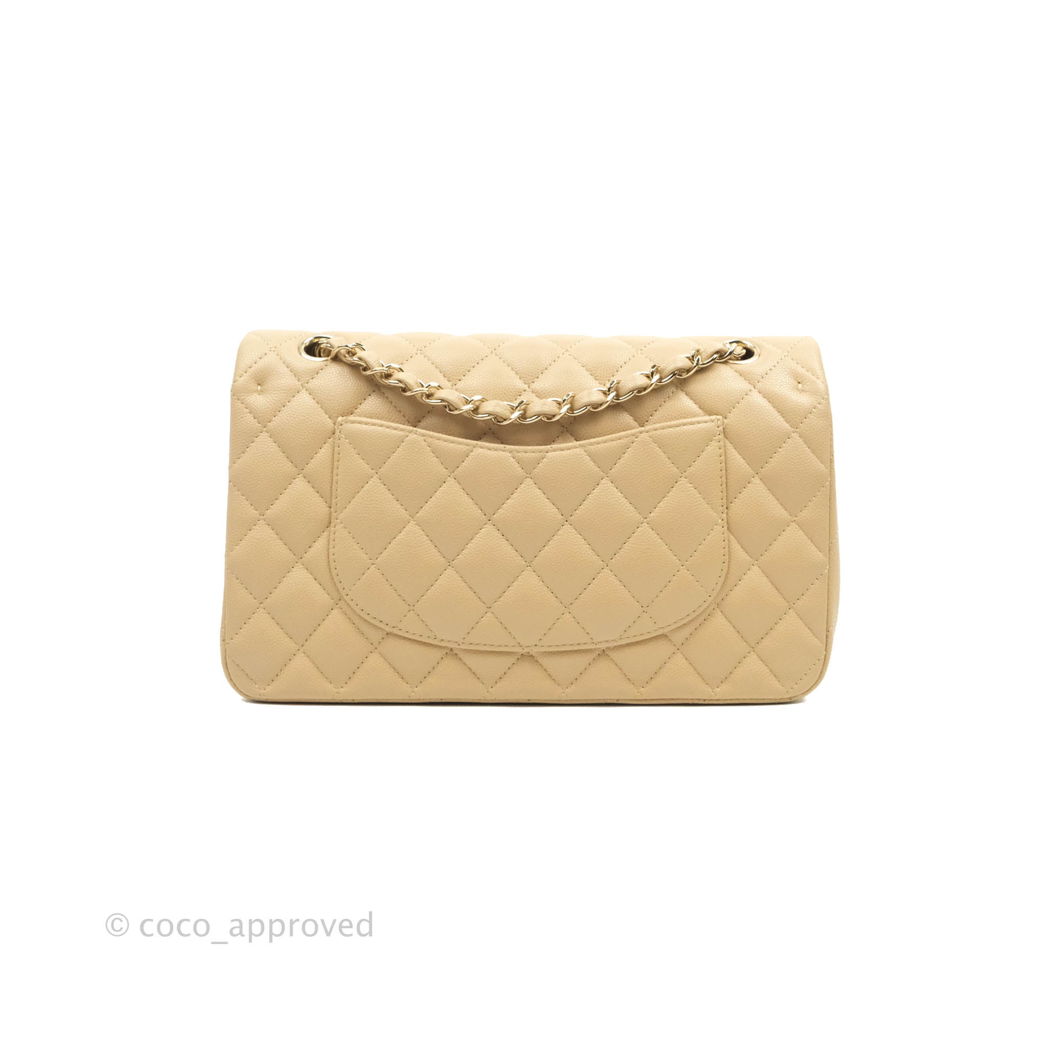 Chanel Caviar Quilted M/L Double Flap Beige Light Gold Hardware 19B – Coco  Approved Studio