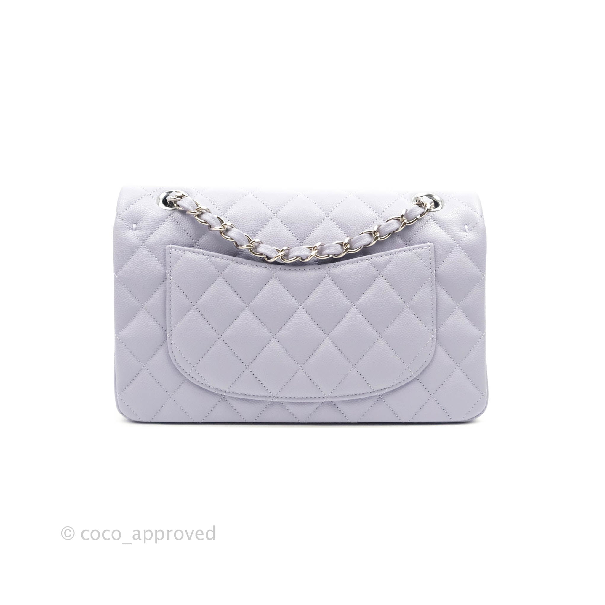 Chanel Classic Small S/M Flap Lilac Caviar Silver Hardware 21K – Coco  Approved Studio