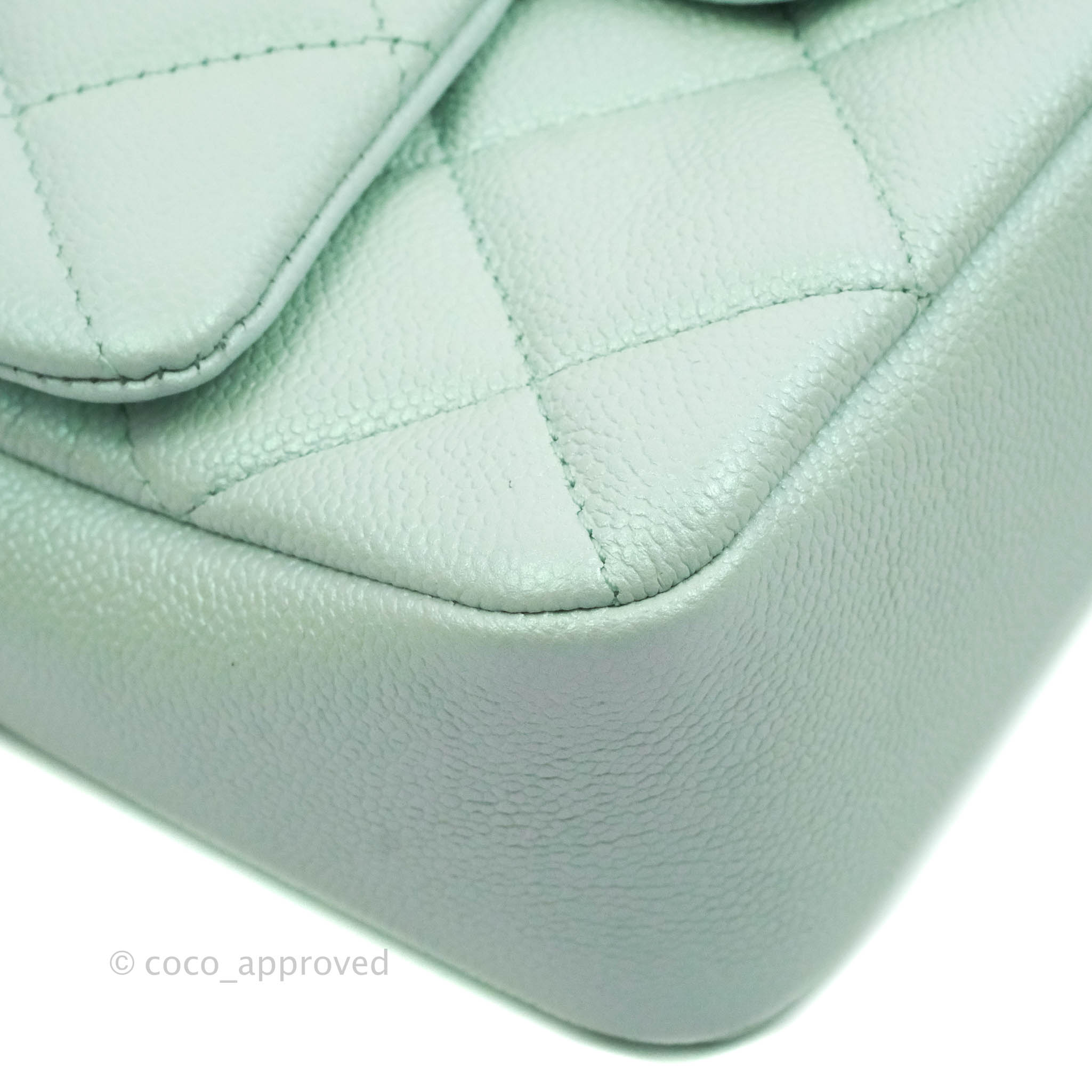 chanel green classic flap