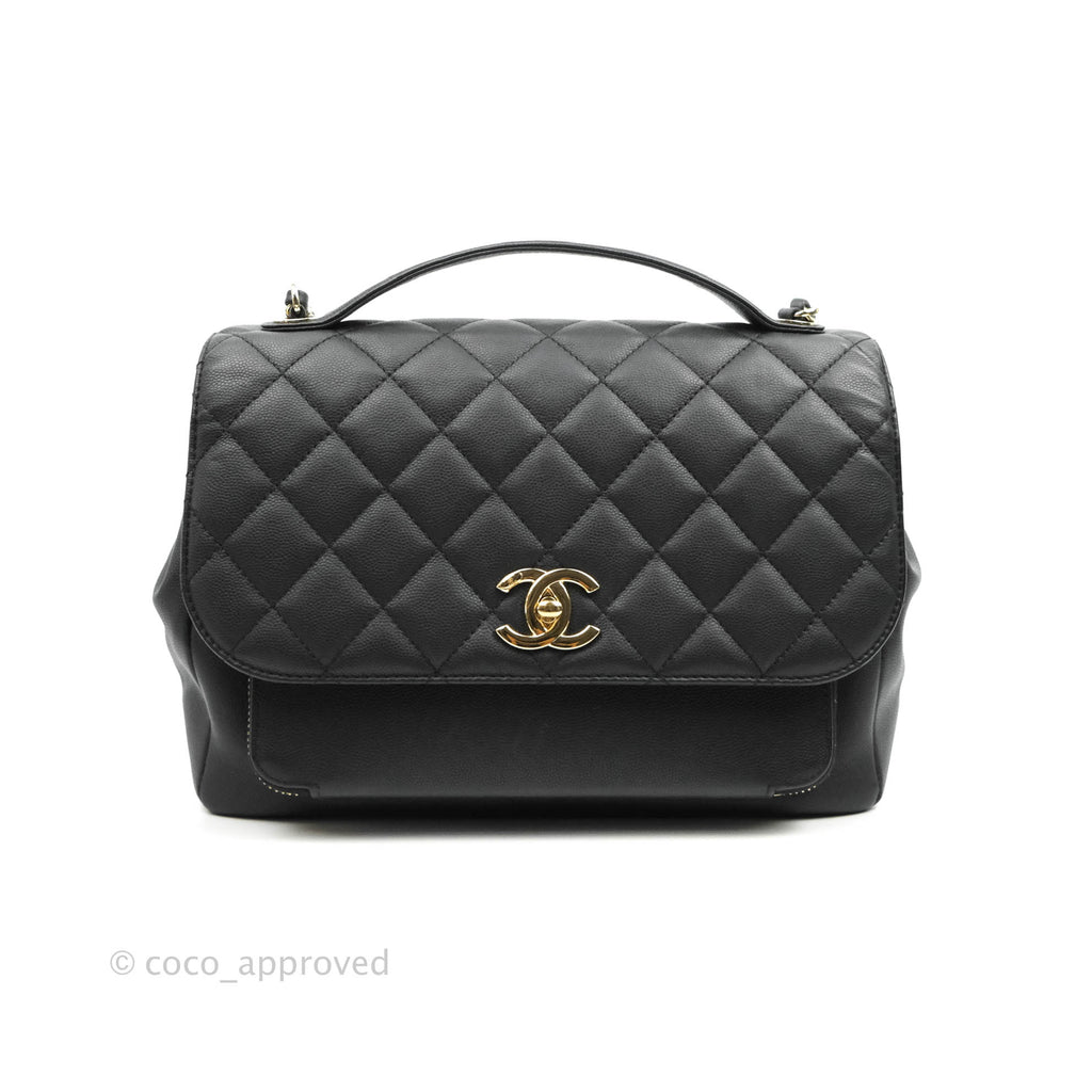 Chanel Quilted Large Business Affinity Flap Black Caviar Gold Hardware