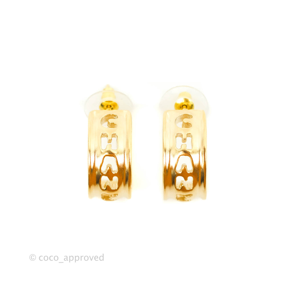 Chanel Hoop Earrings Gold Hardware 21K