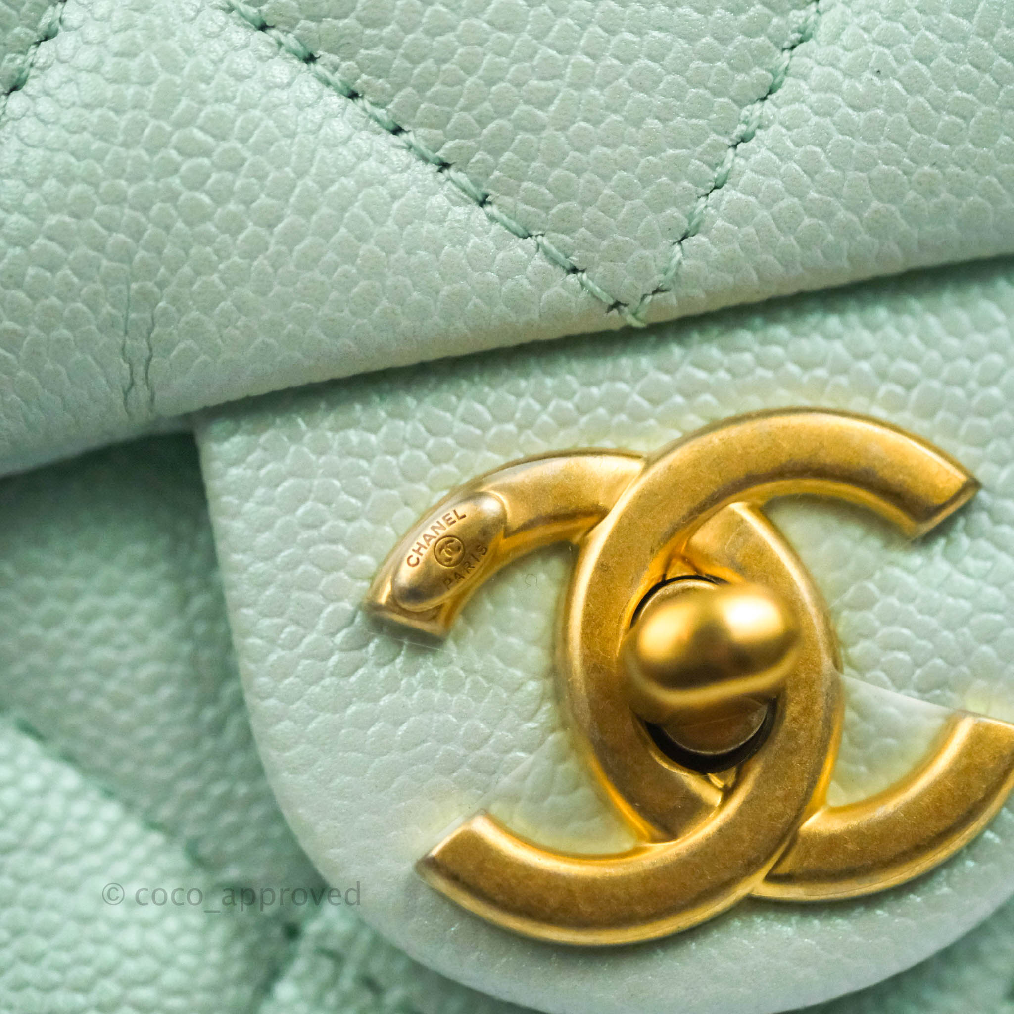 Chanel My Perfect Mini Flap Iridescent Blue Caviar Gold Hardware