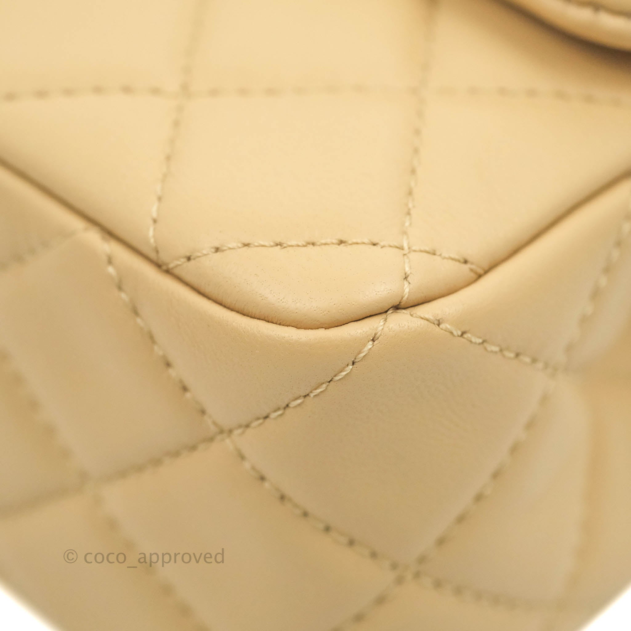 NIB 22C Chanel Pearl Crush Rectangular Mini Flap Bag Pink Beige