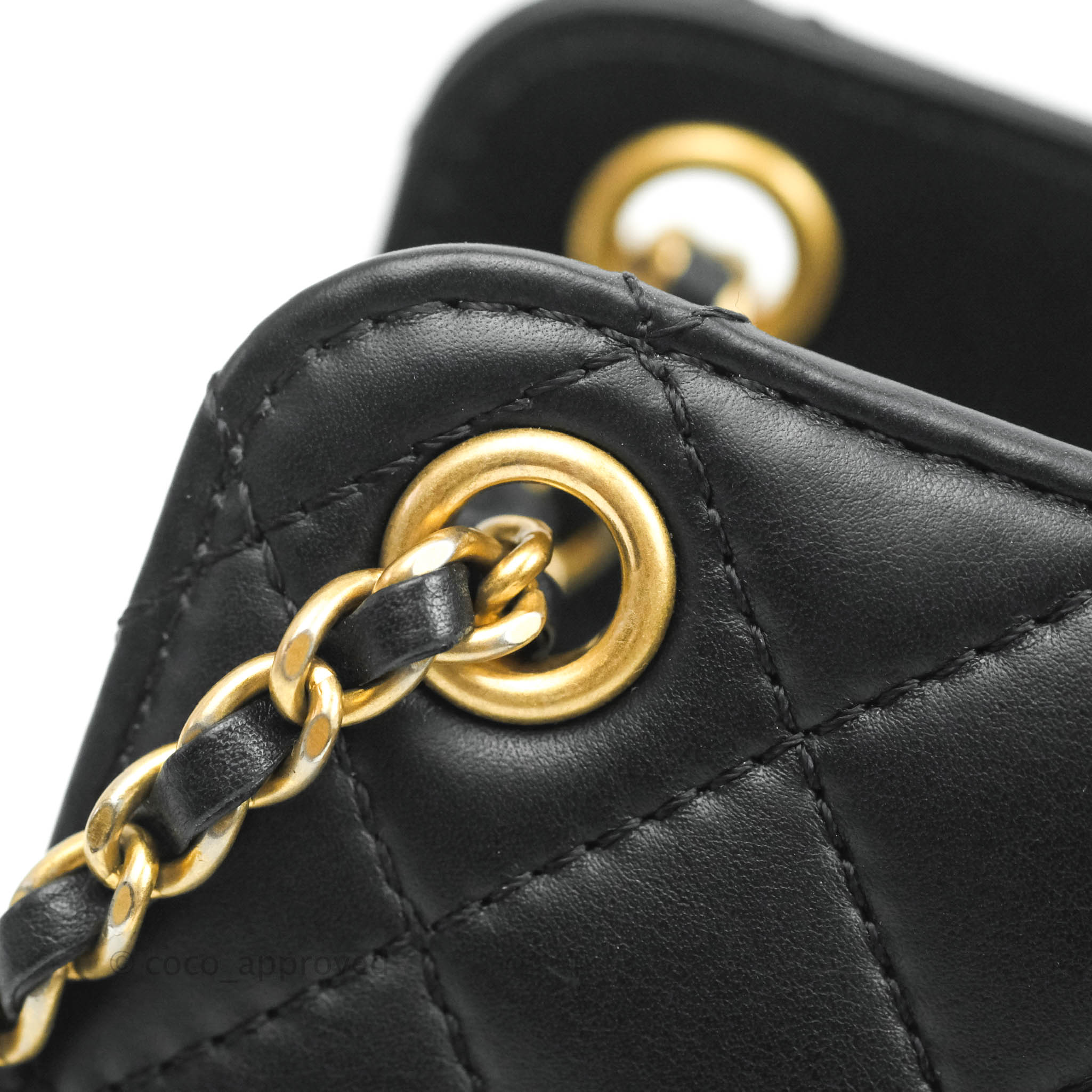 Chanel Small Accordion Tote Bag Black Calfskin Gold Hardware
