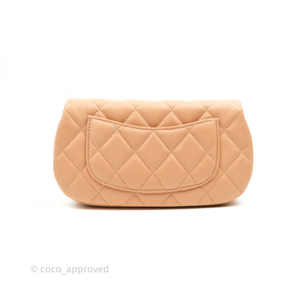 Chanel Clutch with Chain Beige Calfskin Aged Gold Hardware 21B