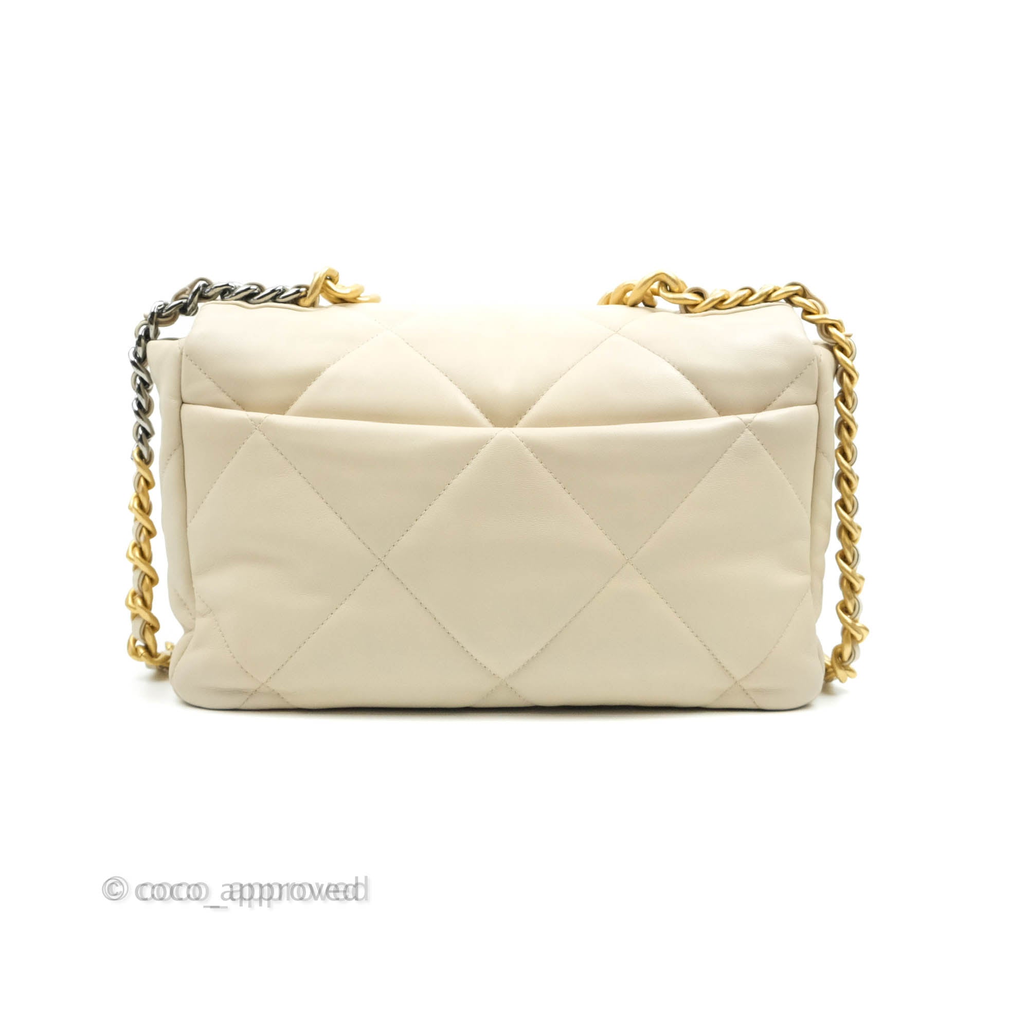 Chanel 19 Medium Beige Cream Goatskin Mixed Hardware – Coco Approved Studio