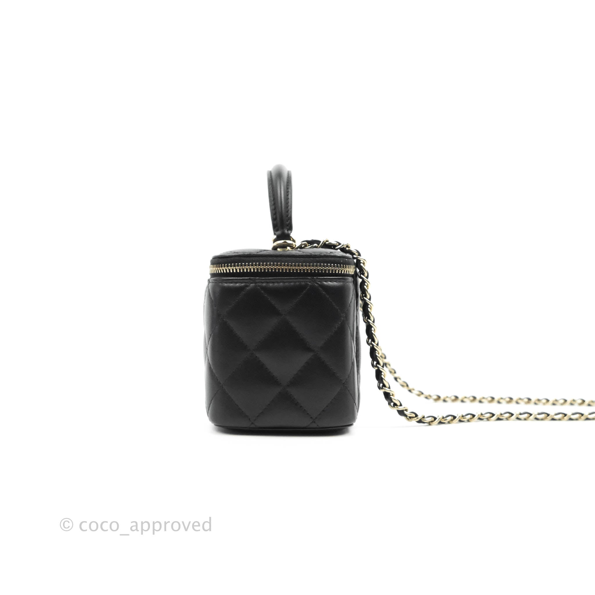 Chanel Classic Vanity Rectangular Top Handle With Chain Black